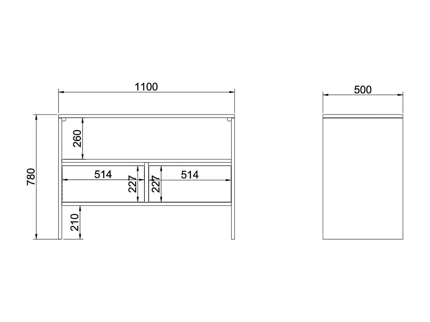 Solid Oak Bathroom Vanity Unit with Square Countertop Basin, Tap and Mirror - Light Natural - 110 cm - CAVIZO