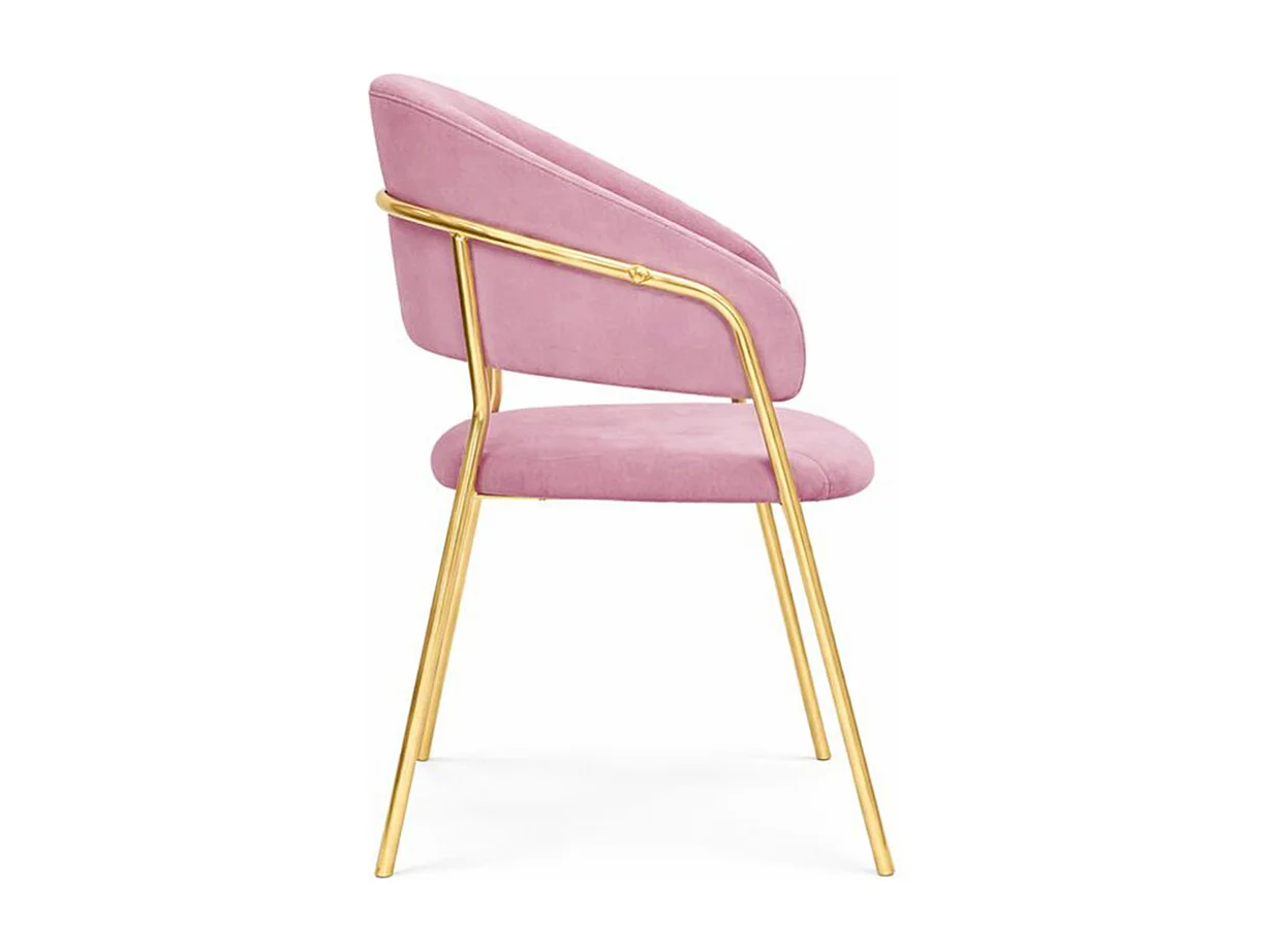 Chaises de salle à manger Aurelia, ensemble de 4, avec dossier en velours rose