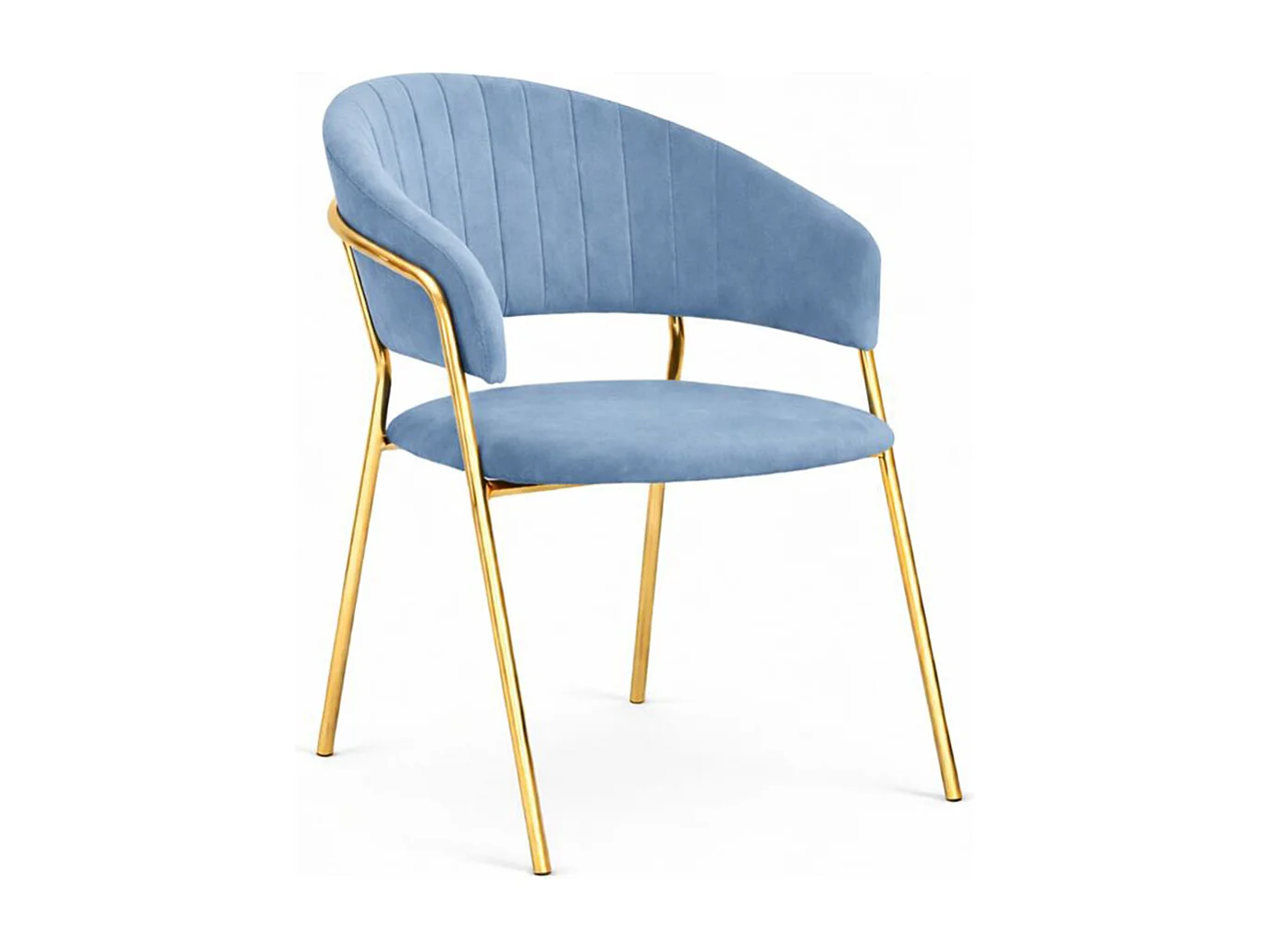 Chaises de salle à manger Aurelia, ensemble de 4, avec dossier en velours bleu clair