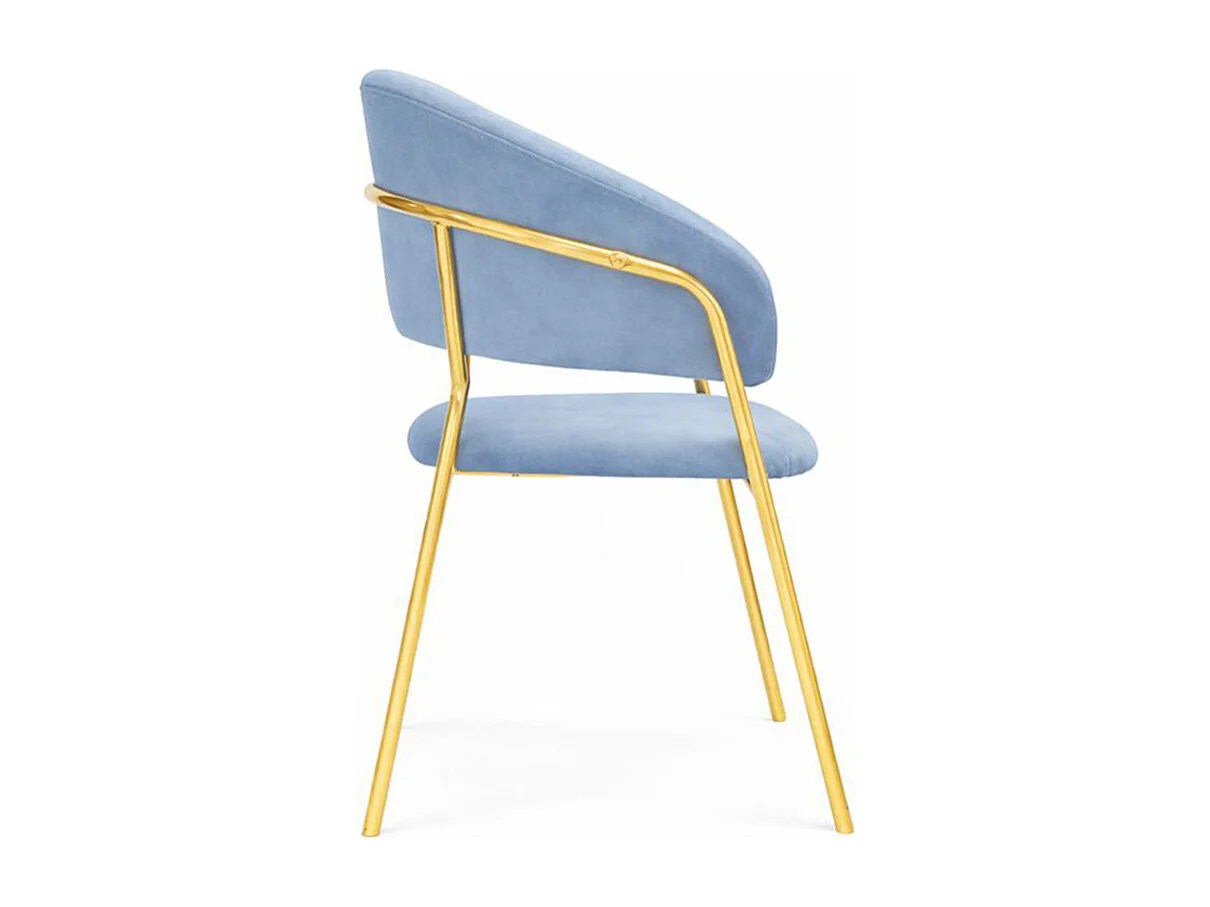 Chaises de salle à manger Aurelia, ensemble de 4, avec dossier en velours bleu clair