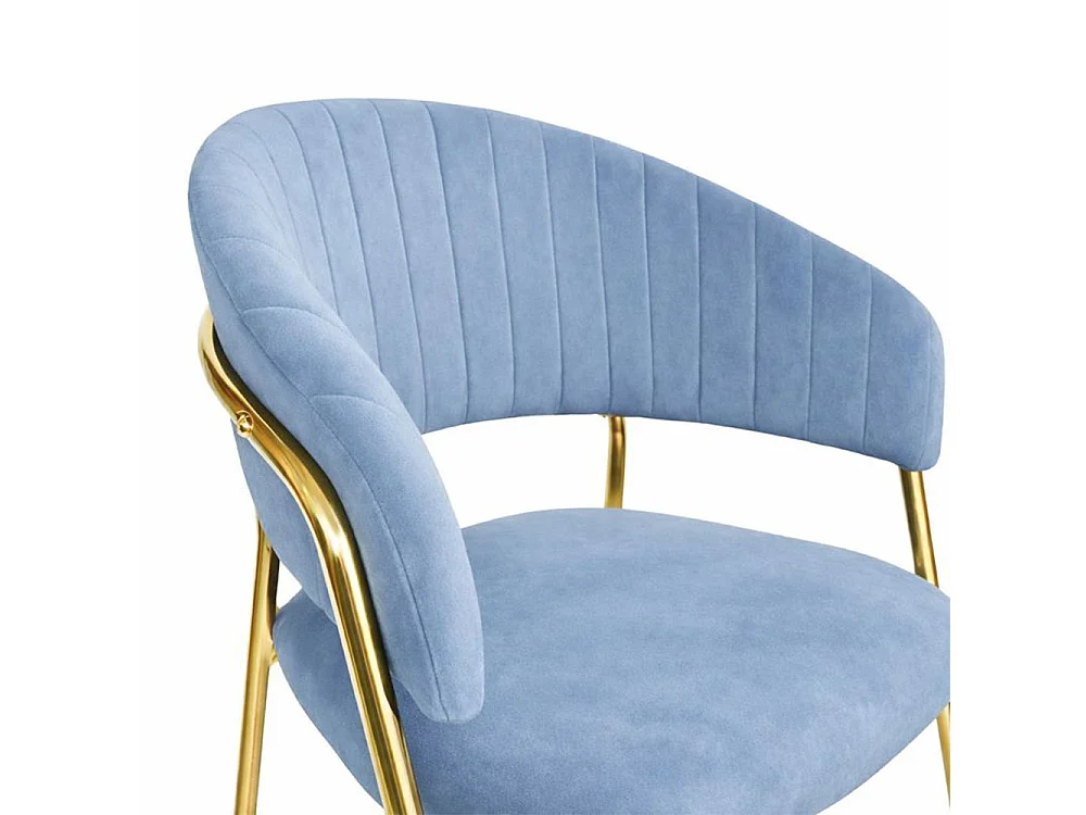 Chaises de salle à manger Aurelia, ensemble de 4, avec dossier en velours bleu clair