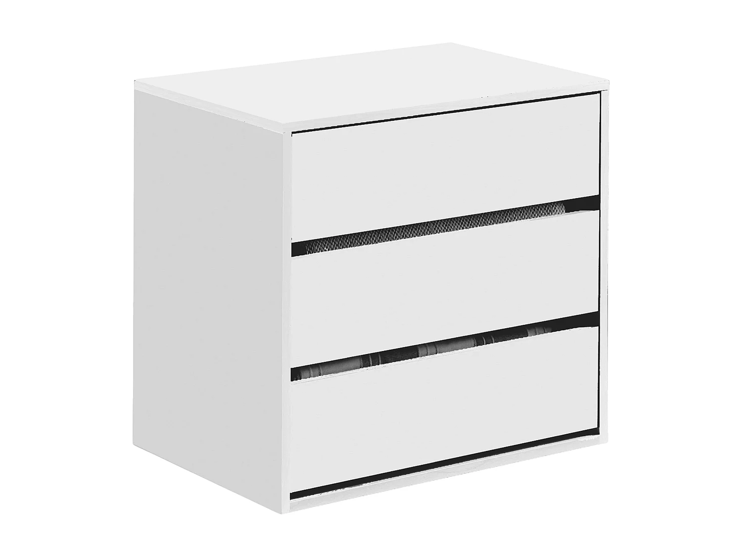 Commode 3 tiroirs  blanc 60x57x44cm