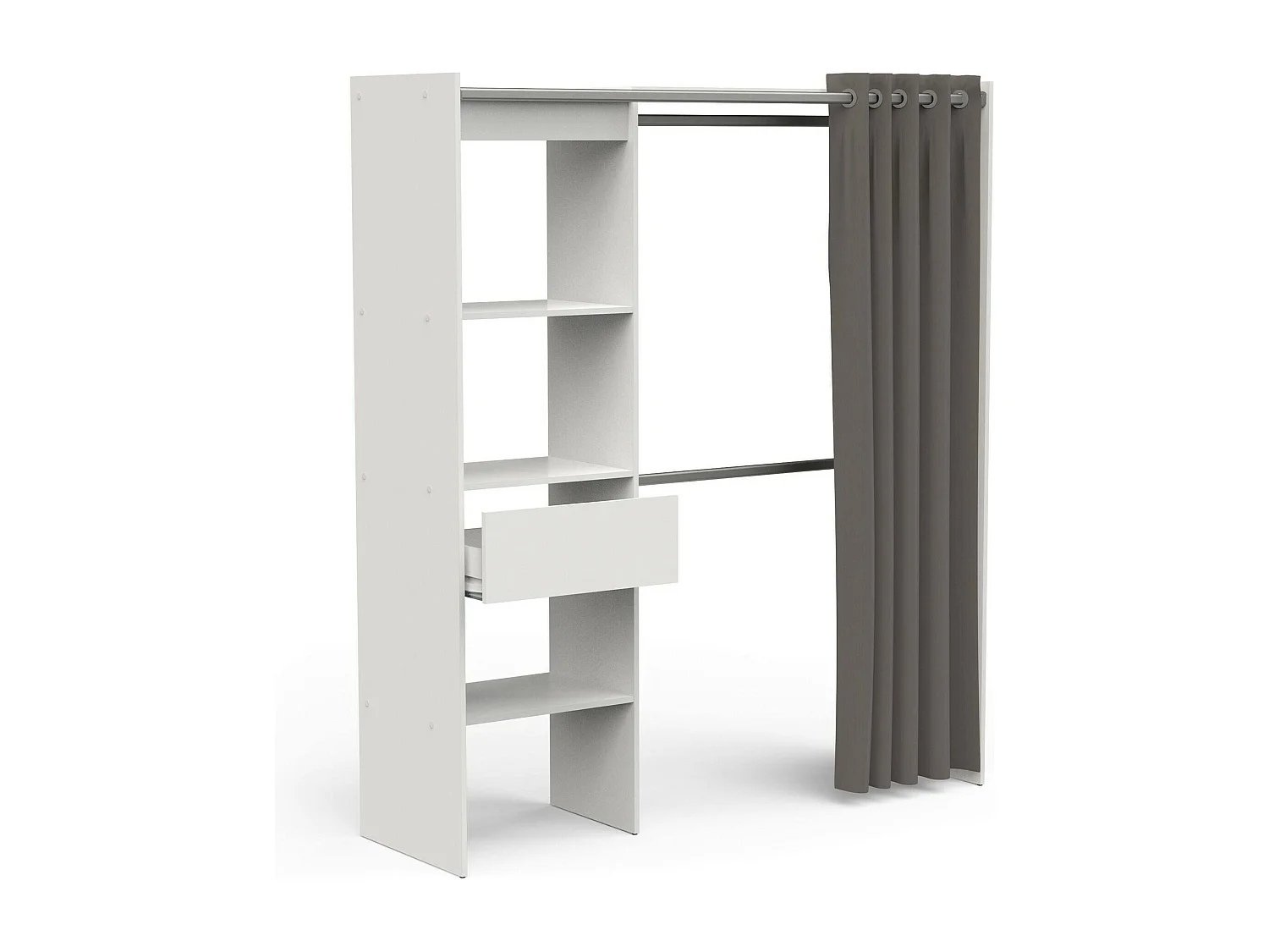 GroÃŸer Kleiderschrank Dcourtne, Schlafzimmermöbel, Schrank, Garderobe, 167x50 h192 cm, MattweiÃŸ