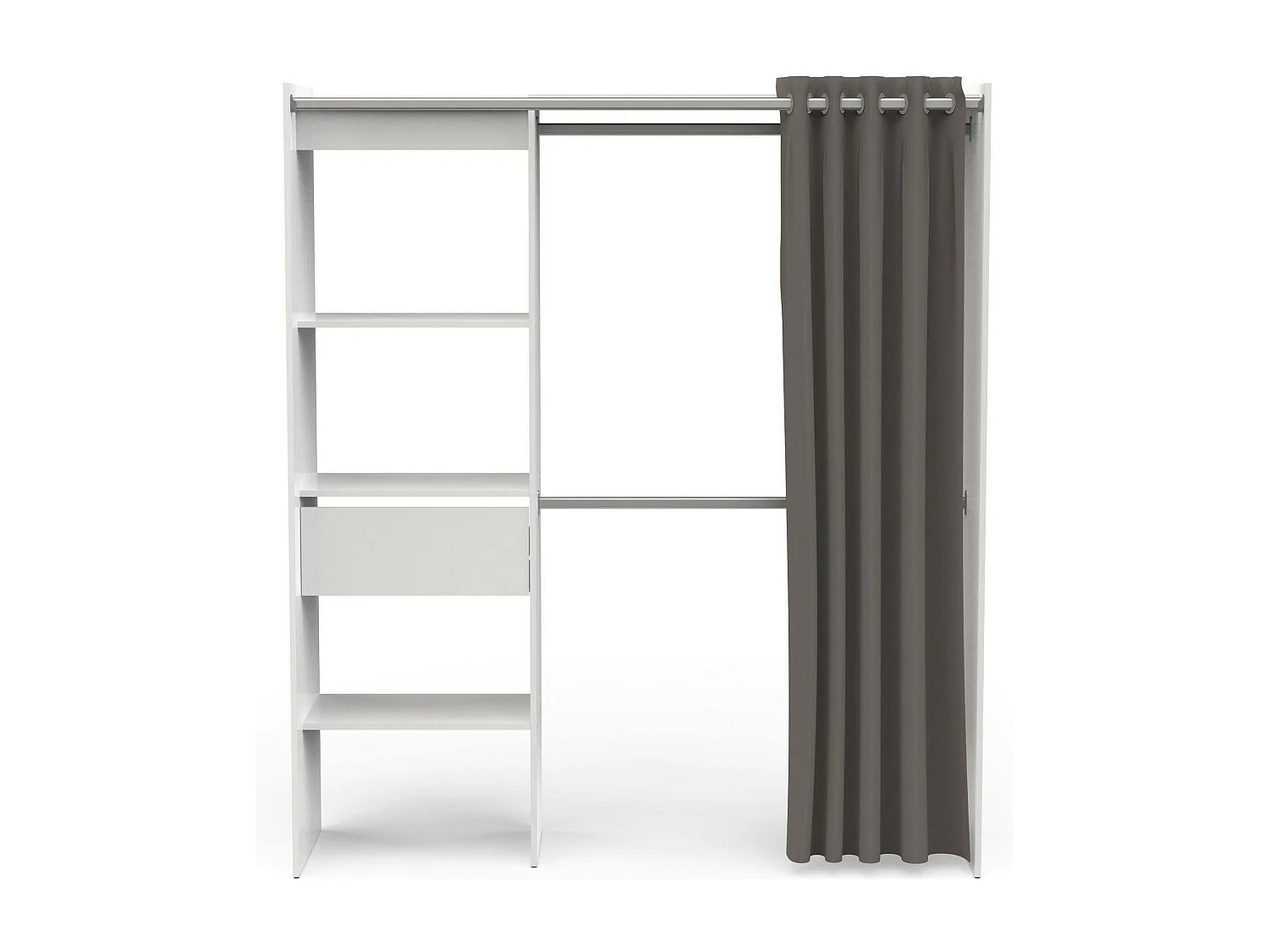 GroÃŸer Kleiderschrank Dcourtne, Schlafzimmermöbel, Schrank, Garderobe, 167x50 h192 cm, MattweiÃŸ