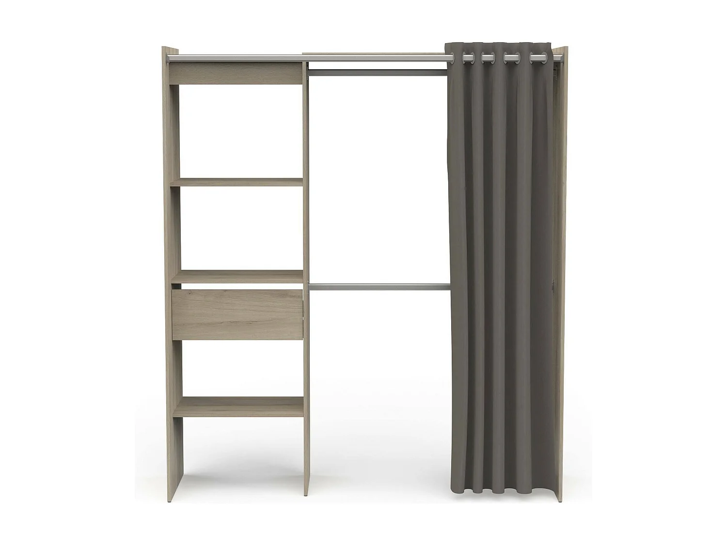 GroÃŸer Kleiderschrank Dcourtne, Schlafzimmermöbel, Schrank, Garderobe, 167x50 h192 cm, Eiche und MattweiÃŸ