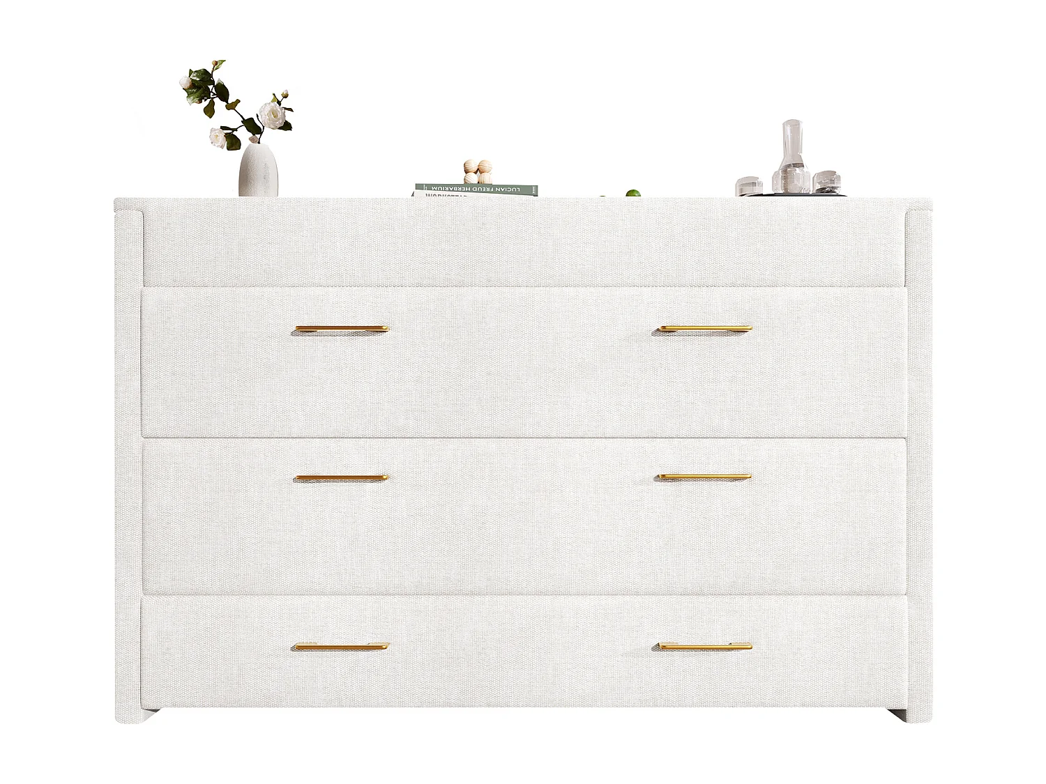 Lit escamotable mobile avec rangement - 140 x 200 cm - avec 1 tiroir + avec USB - plateforme convertible - lin - beige