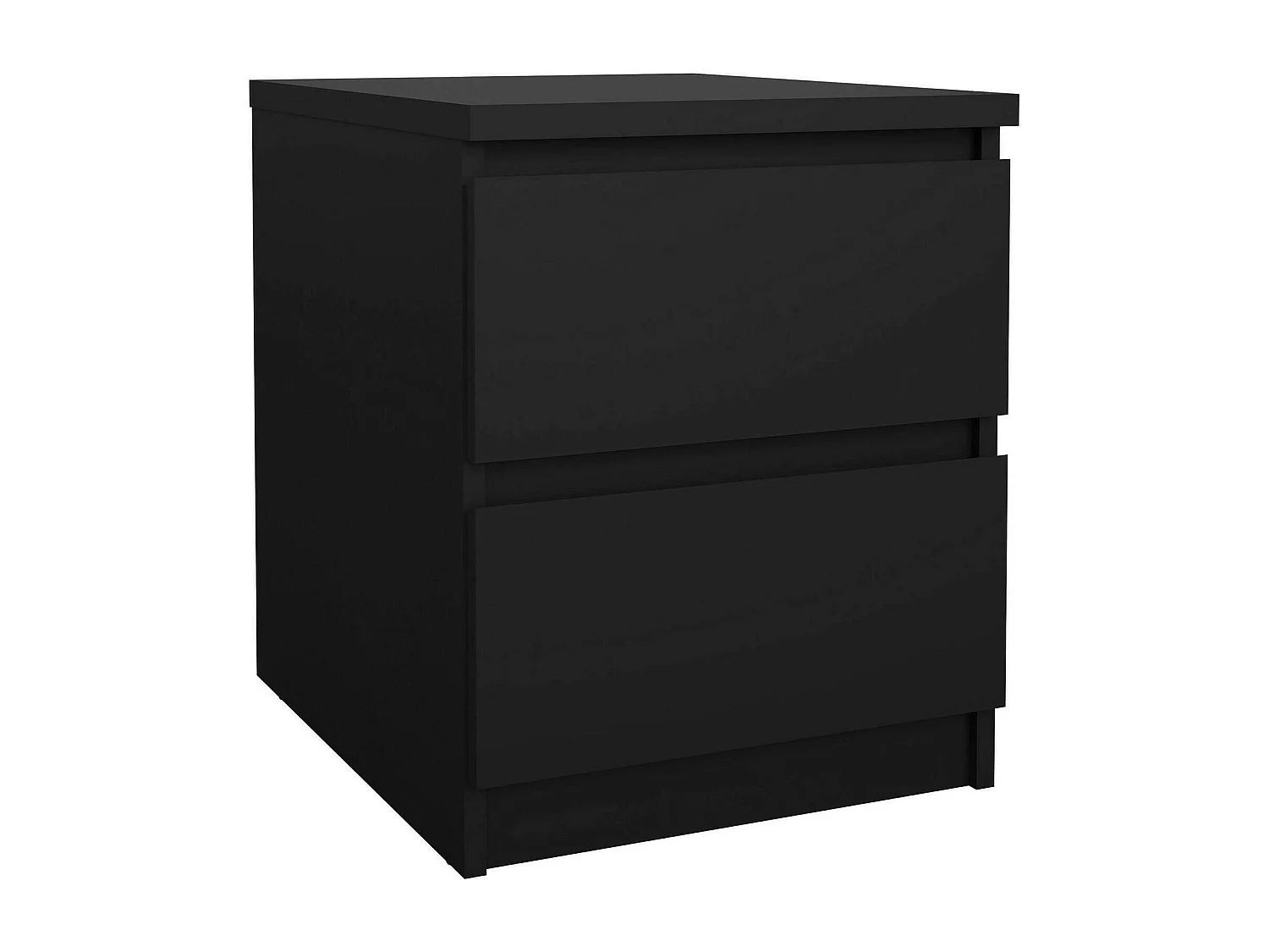 Chevet Drueg, Commode basse, Table de nuit, Étagère de chevet, 50x40 h50 cm, Noir