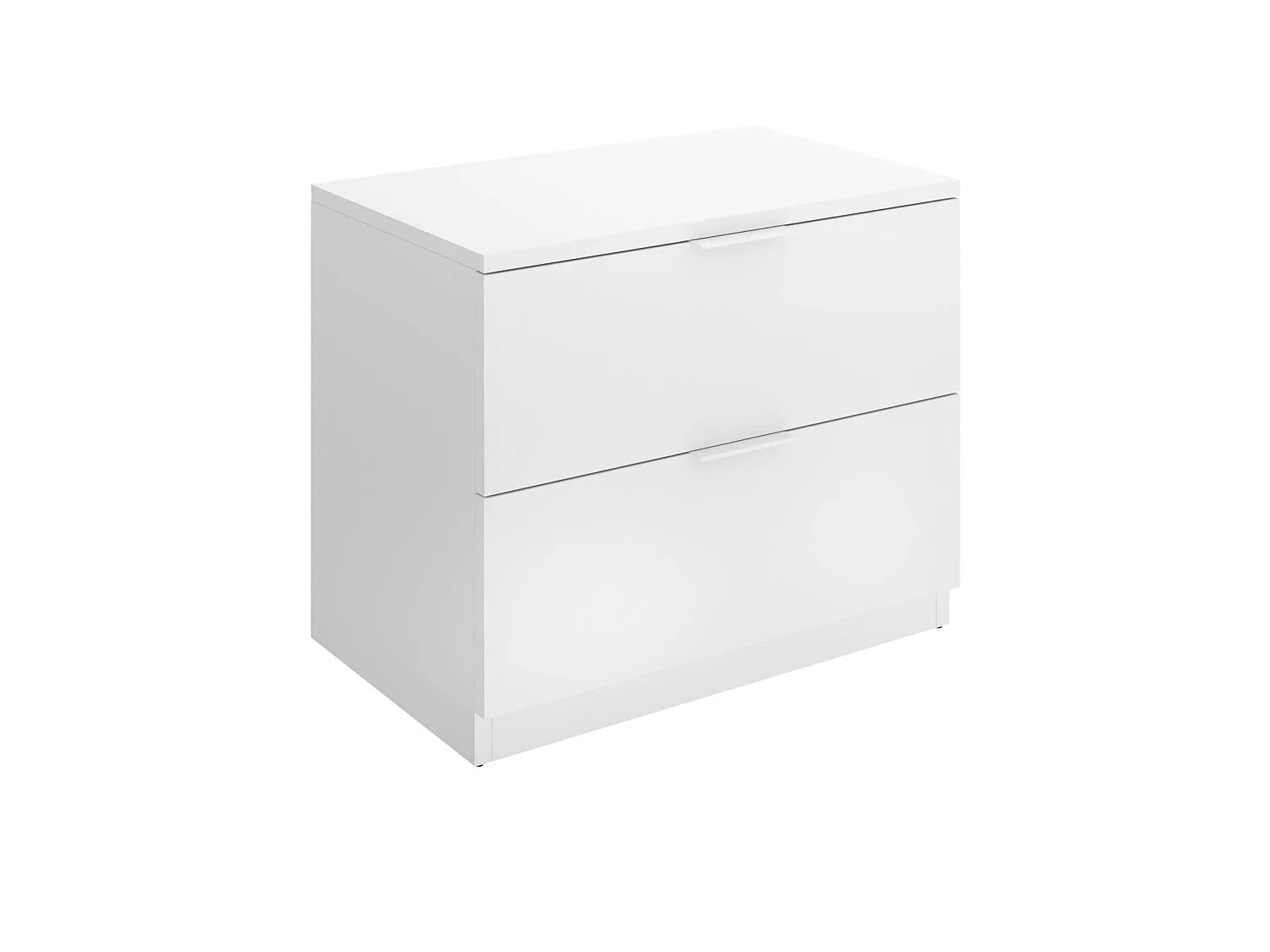Chevet Daber, Commode basse, Table de nuit, Étagère de chevet, 50x34 h46 cm, Blanc