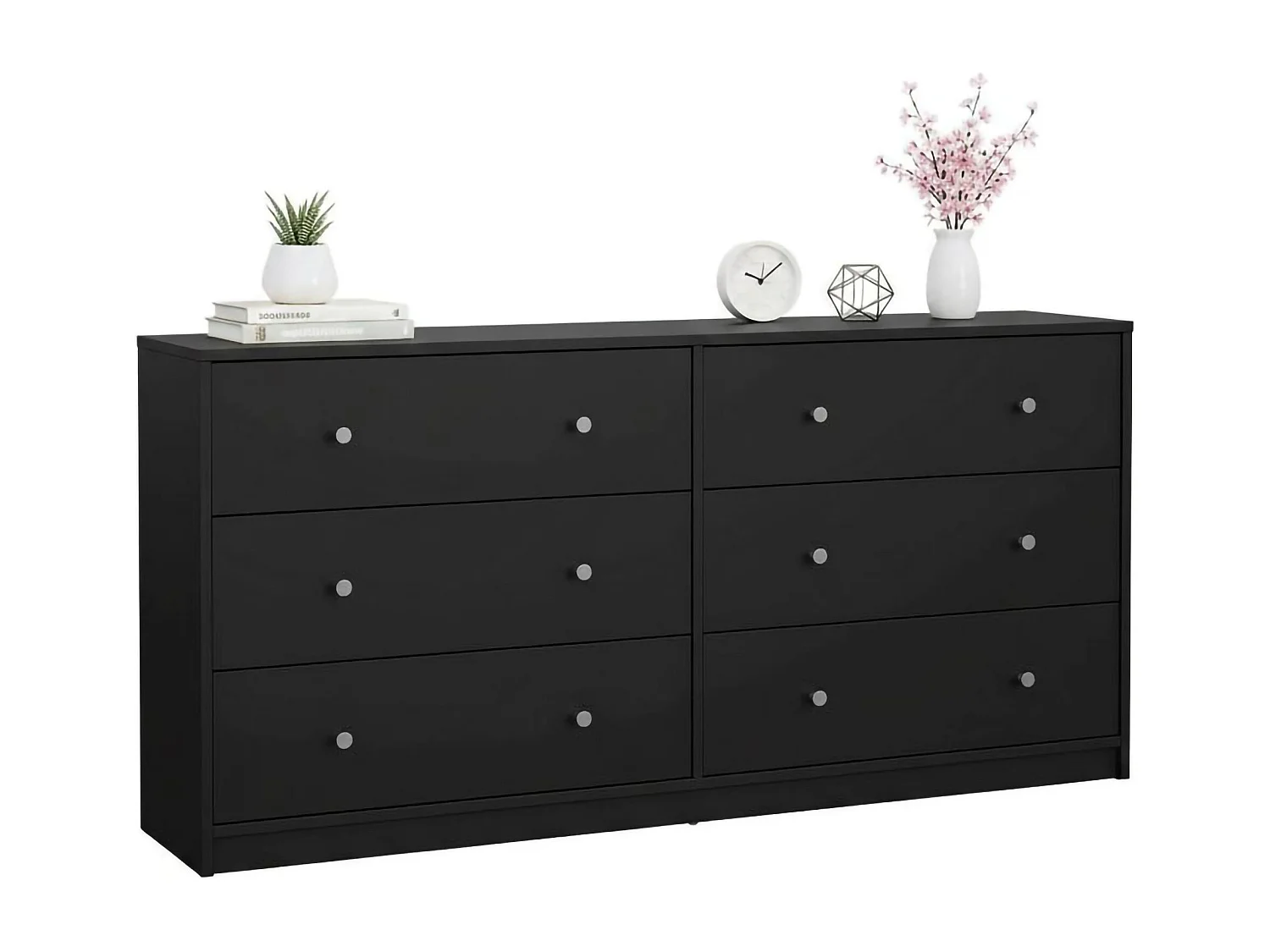Buffet Dsanto, Buffet du salon, Commode de salon, Garde-manger de cuisine, 143x30 h68 cm, Noir
