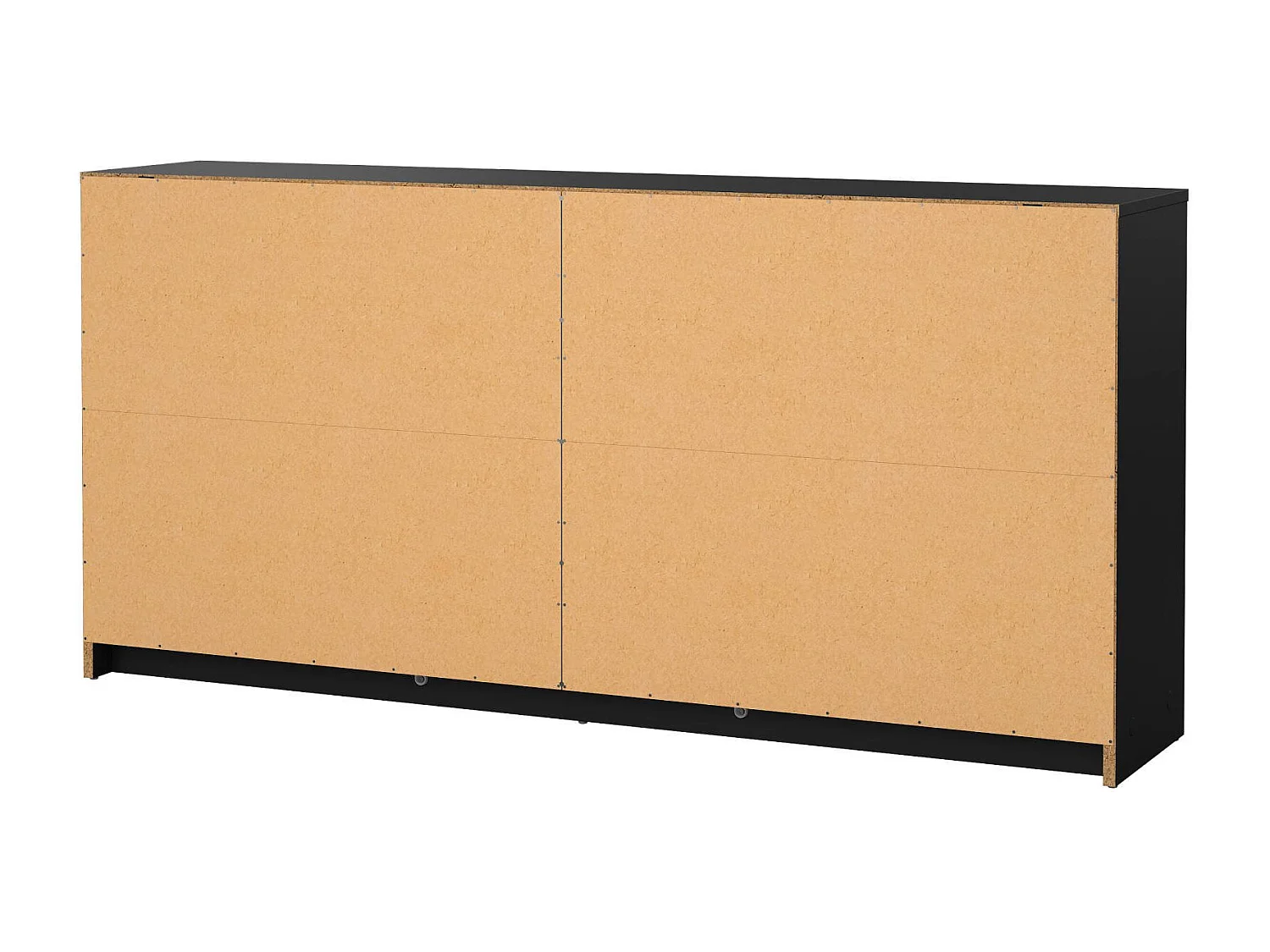 Buffet Dsanto, Buffet du salon, Commode de salon, Garde-manger de cuisine, 143x30 h68 cm, Noir