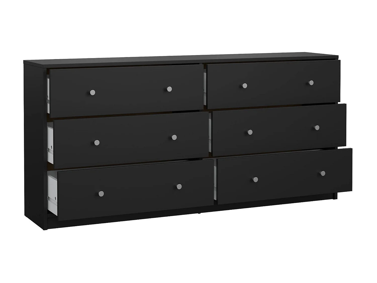 Buffet Dsanto, Buffet du salon, Commode de salon, Garde-manger de cuisine, 143x30 h68 cm, Noir