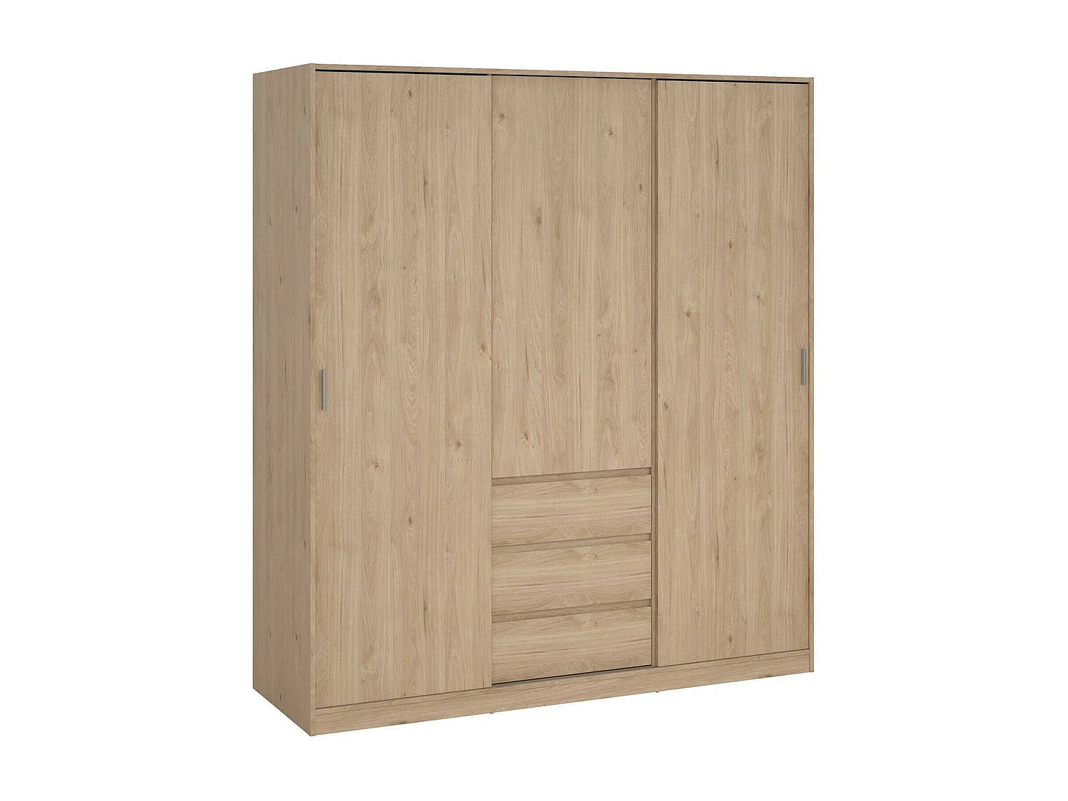 Garde-robe 3 portes Dveretou, Meubles de chambre, Penderie de plain-pied, Placard à vêtements, 177x60 h200 cm, Chêne clair