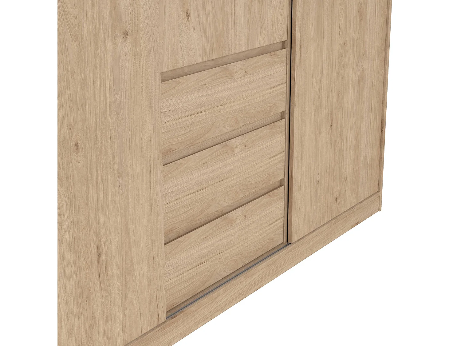 Garde-robe 3 portes Dveretou, Meubles de chambre, Penderie de plain-pied, Placard à vêtements, 177x60 h200 cm, Chêne clair