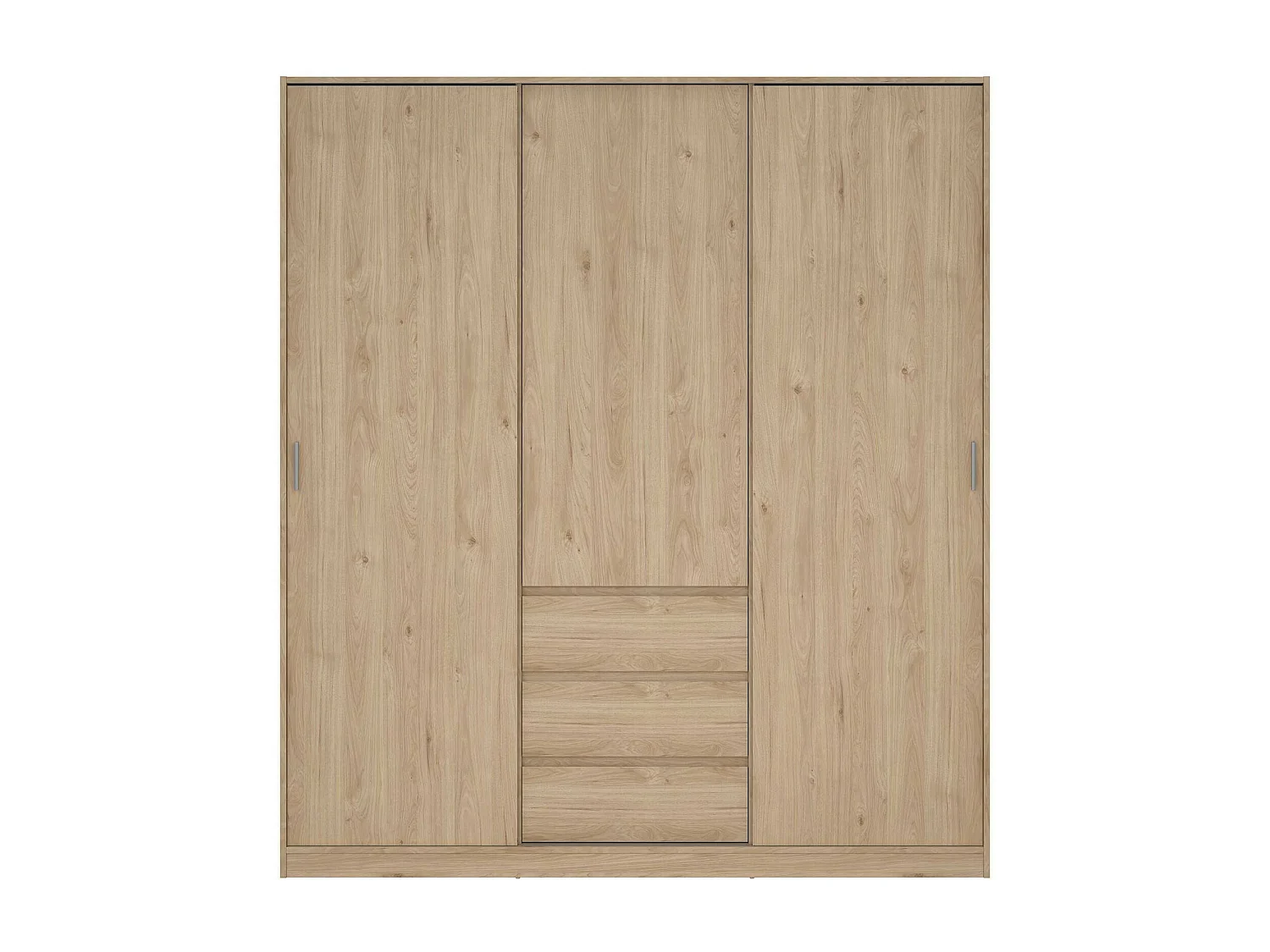 Garde-robe 3 portes Dveretou, Meubles de chambre, Penderie de plain-pied, Placard à vêtements, 177x60 h200 cm, Chêne clair