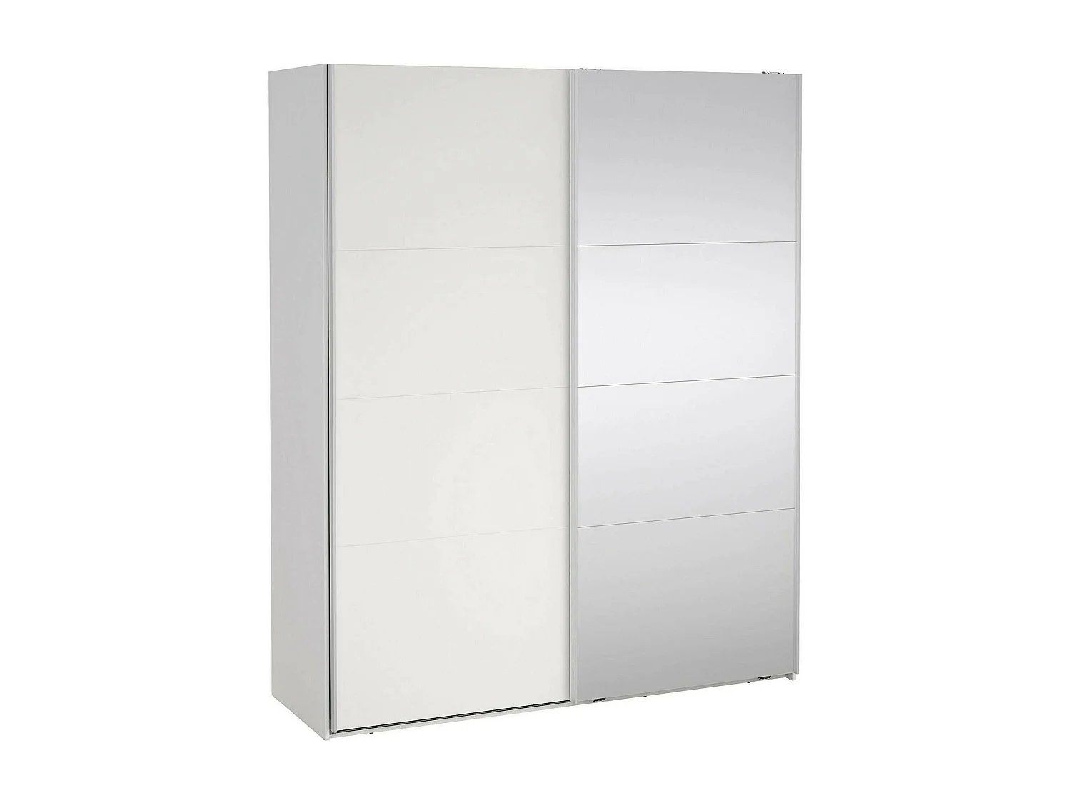 Garde-robe 2 portes Dprovede, Meubles de chambre, Penderie de plain-pied, Placard à vêtements, 179x65 h220 cm, Blanc et Transparent