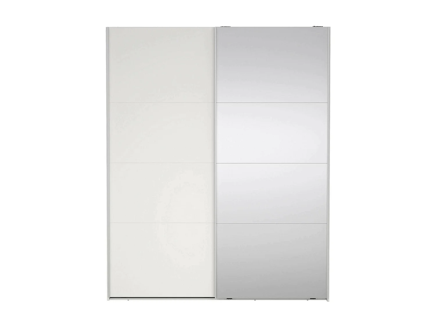 Garde-robe 2 portes Dprovede, Meubles de chambre, Penderie de plain-pied, Placard à vêtements, 179x65 h220 cm, Blanc et Transparent