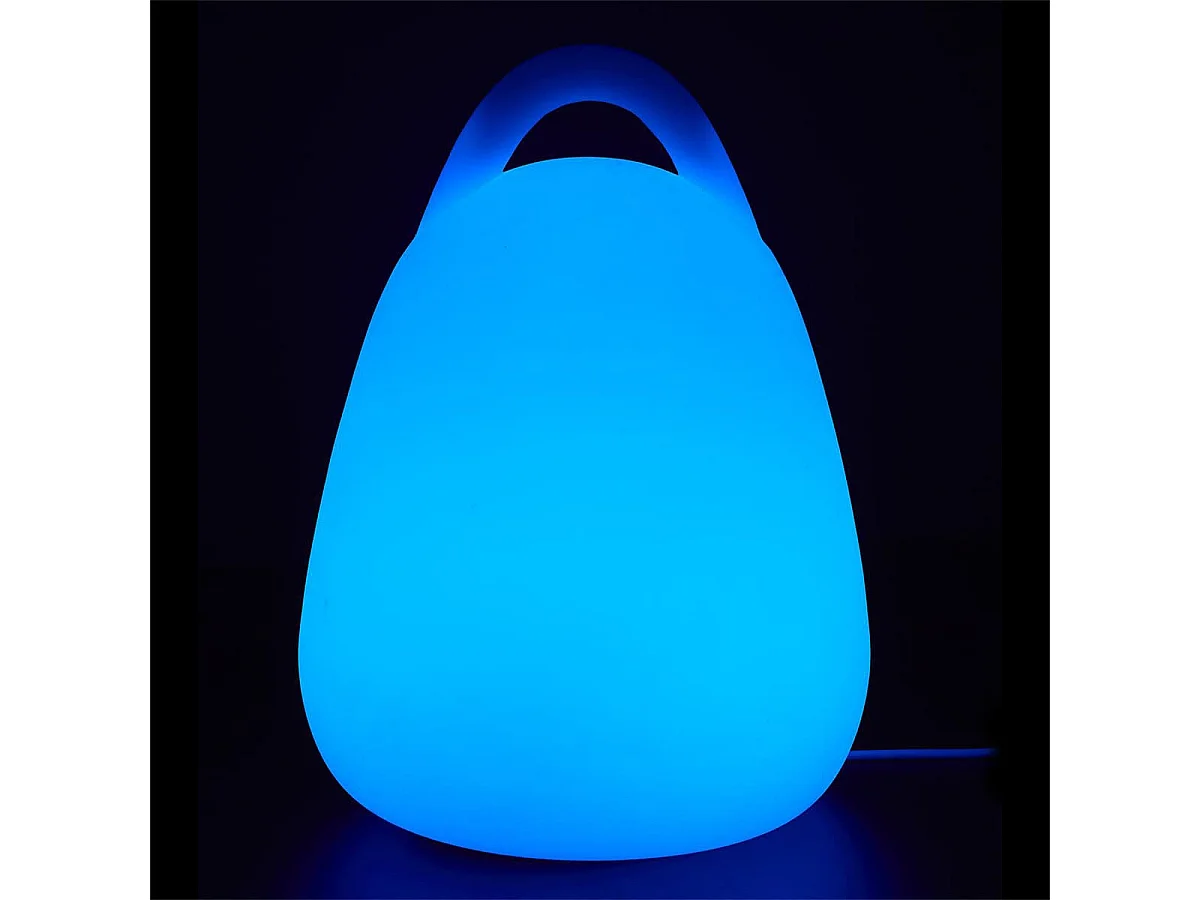 Lampe Sans Fil Blanche Intérieur/Extérieur Poignée Intégrée Eclairage Multicolore avec Télécommande - MALIBU