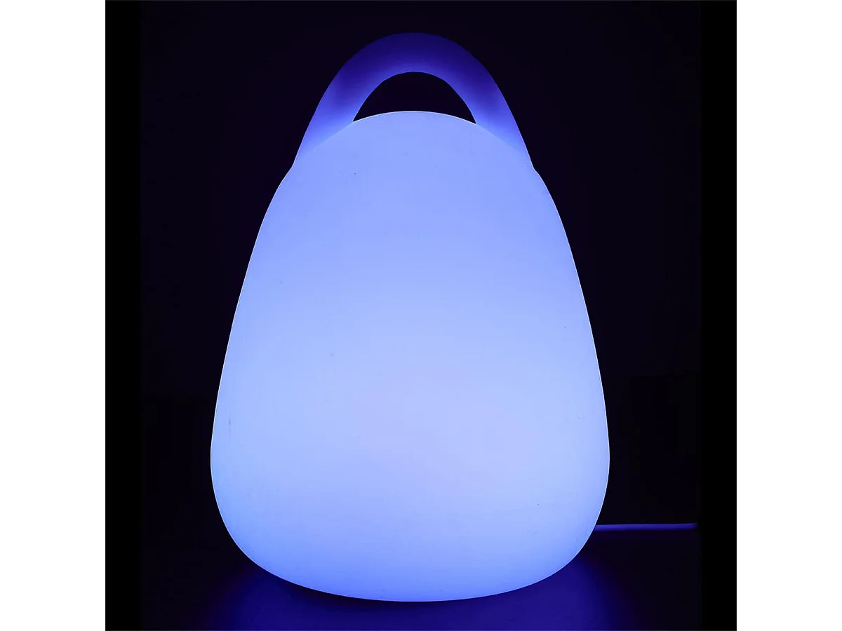 Lampe Sans Fil Blanche Intérieur/Extérieur Poignée Intégrée Eclairage Multicolore avec Télécommande - MALIBU