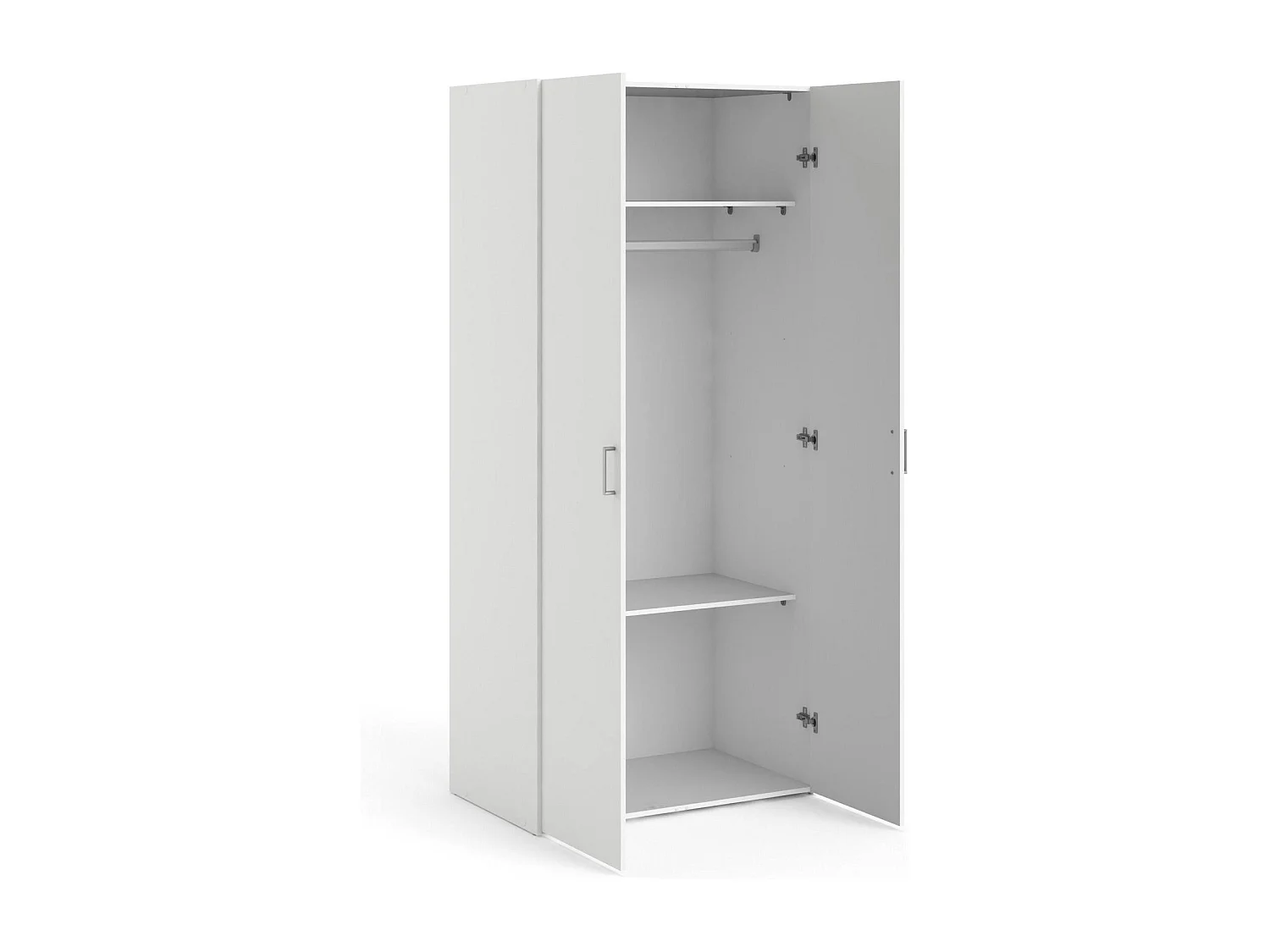 Kleiderschrank 2 Türen Dsec, Schlafzimmermöbel, Schrank, Garderobe, 78x50 h175 cm, WeiÃŸ