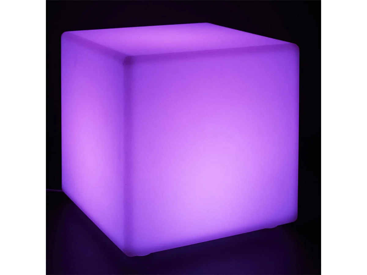 Lampe Cube Sans Fil Blanche Intérieur/Extérieur Eclairage Multicolore avec Télécommande - PHUKET