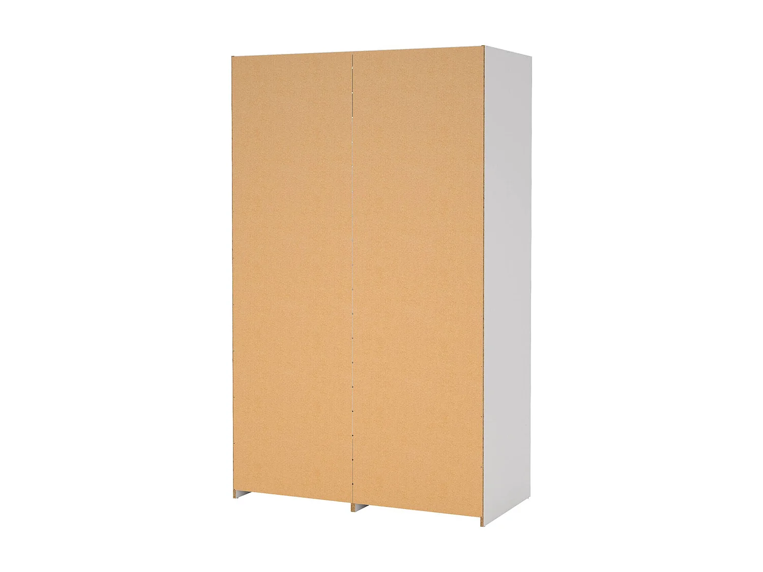 Garde-robe 2 portes Dschoute, Meubles de chambre, Penderie de plain-pied, Placard à vêtements, 121x60 h200 cm, Blanc et Chêne clair
