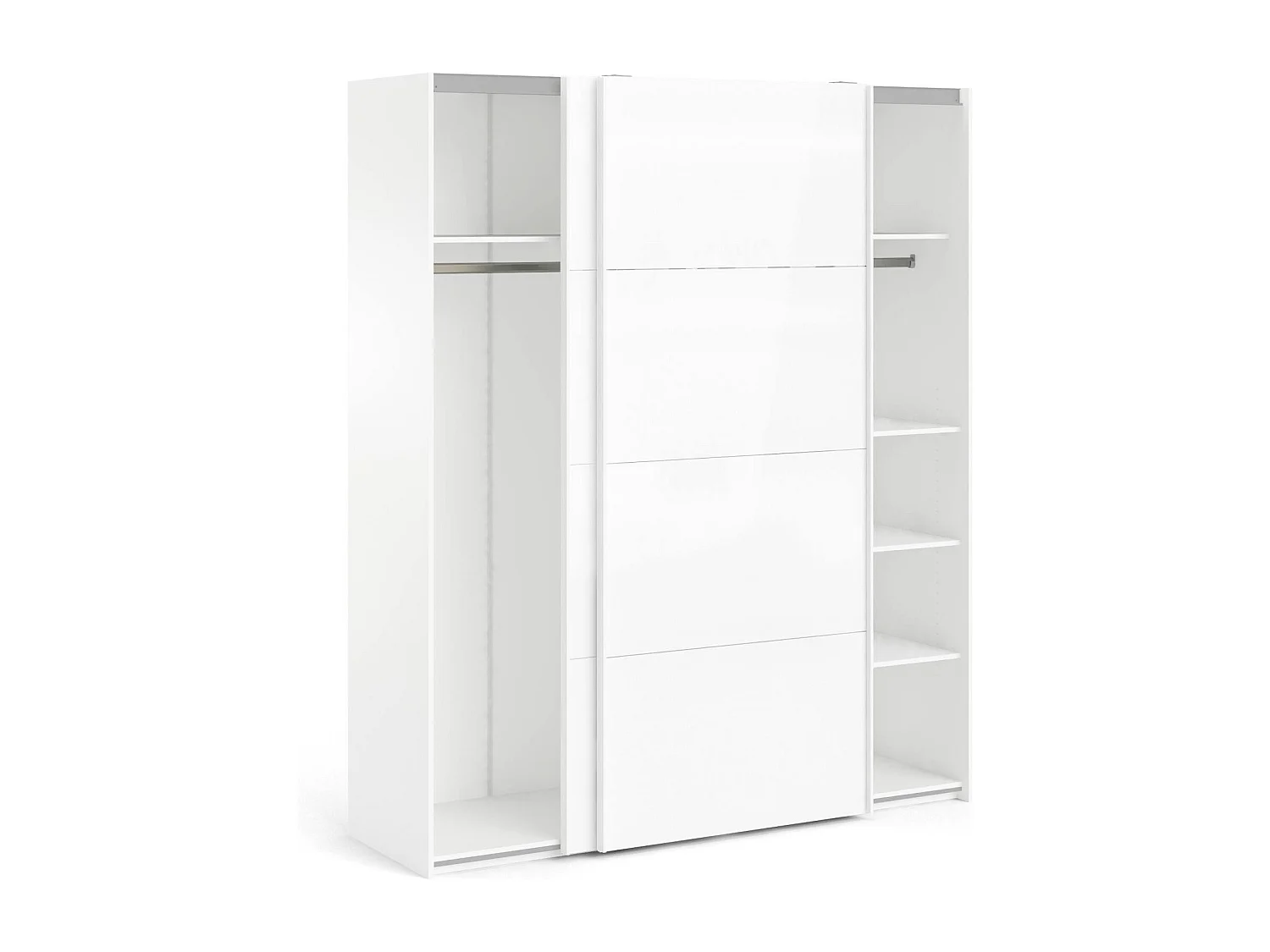 Garde-robe 2 portes Dvergan, Meubles de chambre, Penderie de plain-pied, Placard à vêtements, 182x62 h220 cm, Blanc