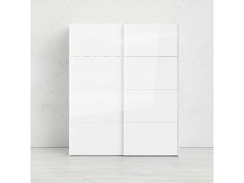 Kleiderschrank 2 Türen Dvergan, Schlafzimmermöbel, Schrank, Garderobe, 182x62 h220 cm, WeiÃŸ