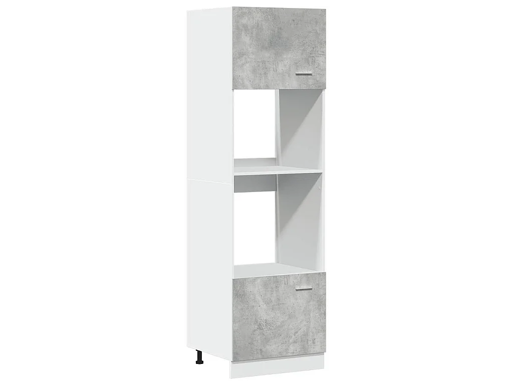 Meuble micro-ondes "Lyon" Gris béton 60 x 57 x 207 cm Bois d'ingénierie