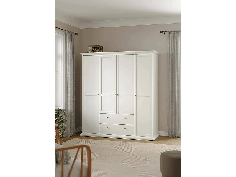 Dsersant grande guarda-roupa, mobiliário de quarto, guarda-roupa, guarda-roupa, 181x61 h201 cm, branco