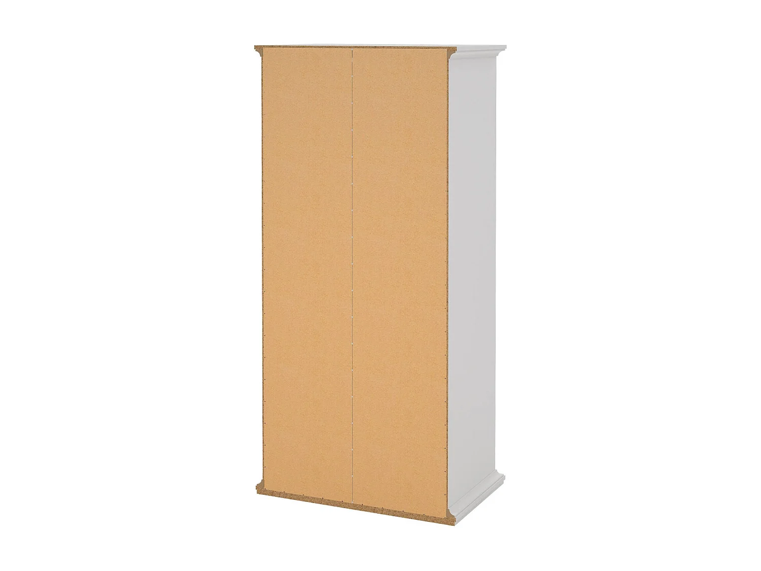 Garde-robe 2 portes Dschen, Meubles de chambre, Penderie de plain-pied, Placard à vêtements, 96x61 h201 cm, Blanc