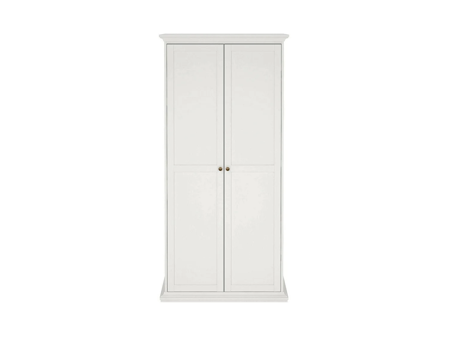 Garde-robe 2 portes Dschen, Meubles de chambre, Penderie de plain-pied, Placard à vêtements, 96x61 h201 cm, Blanc