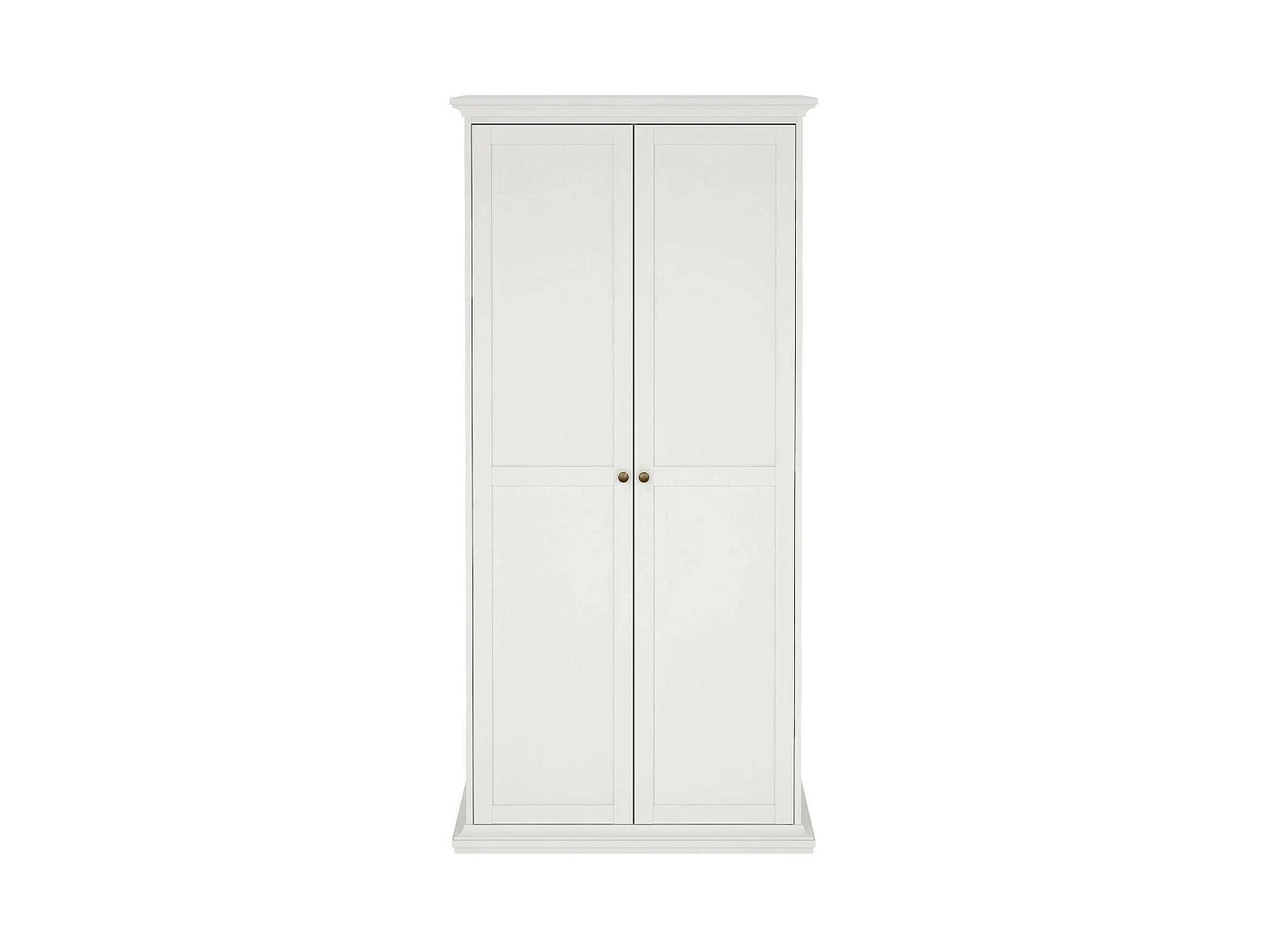 Guardaroba 2 Ante Albiolo, Appendiabiti, 60.5x200.56h cm Bianco, Armadio Camera da Letto