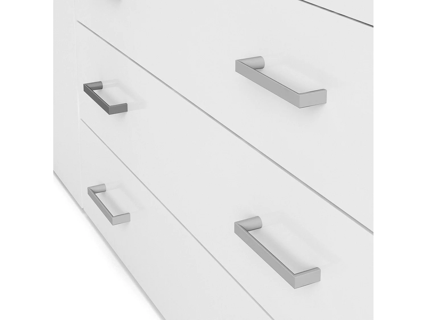 GroÃŸer Kleiderschrank Dseren, Schlafzimmermöbel, Schrank, Garderobe, 154x50 h200 cm, Glänzendes WeiÃŸ