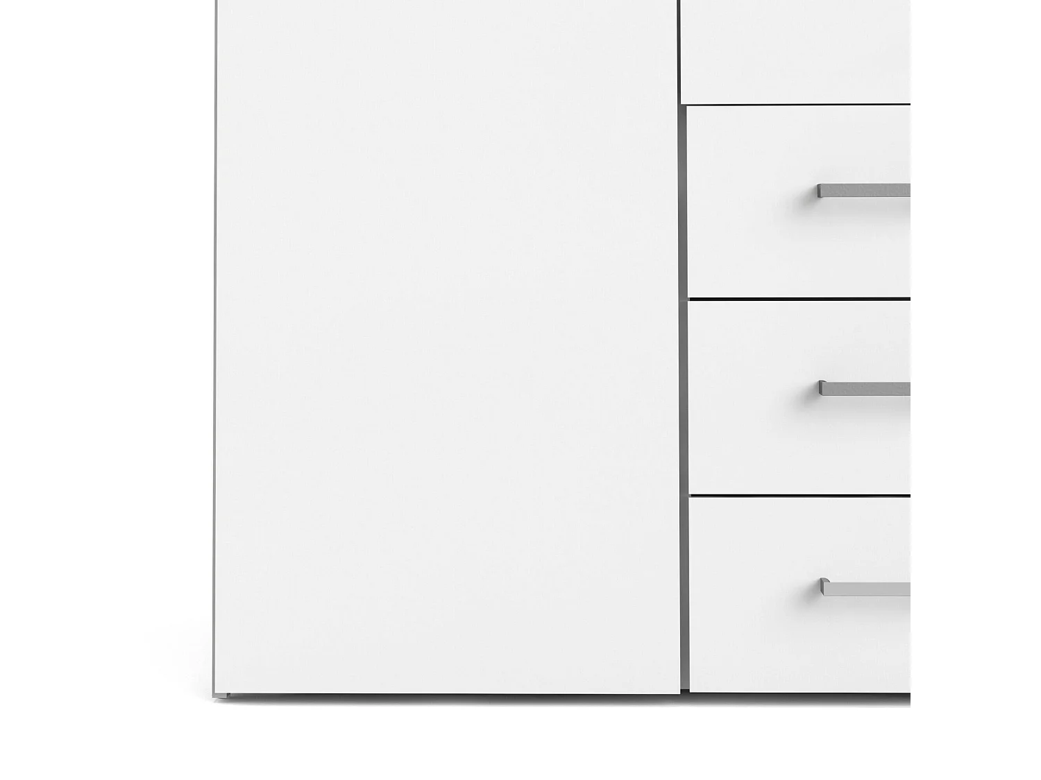 GroÃŸer Kleiderschrank Dseren, Schlafzimmermöbel, Schrank, Garderobe, 154x50 h200 cm, Glänzendes WeiÃŸ