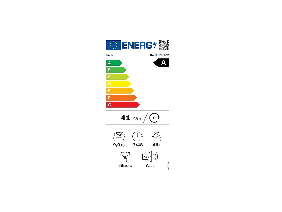 Haier Lave-linge frontal 9kg 1400 tours/min - HW90-BP14929A-S