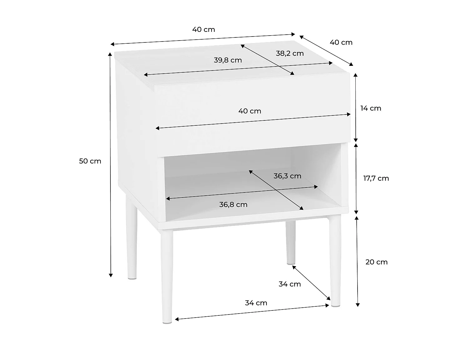 Lot de deux tables de chevet métal et décor bois 1 porte 1 niche gris et noyer - Ashton