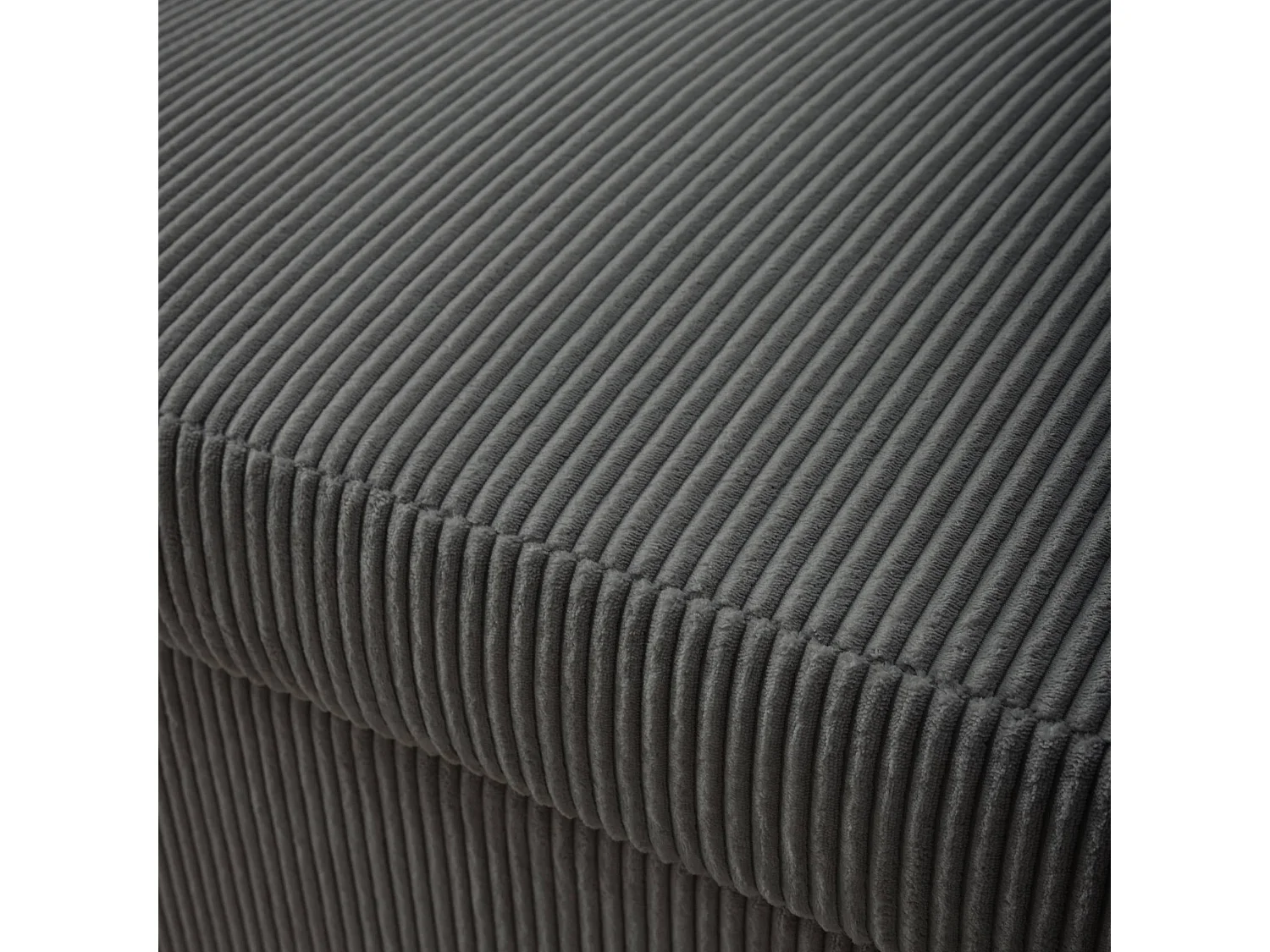 Divano letto arrotondato in velluto a coste, 2 posti, grigio scuro