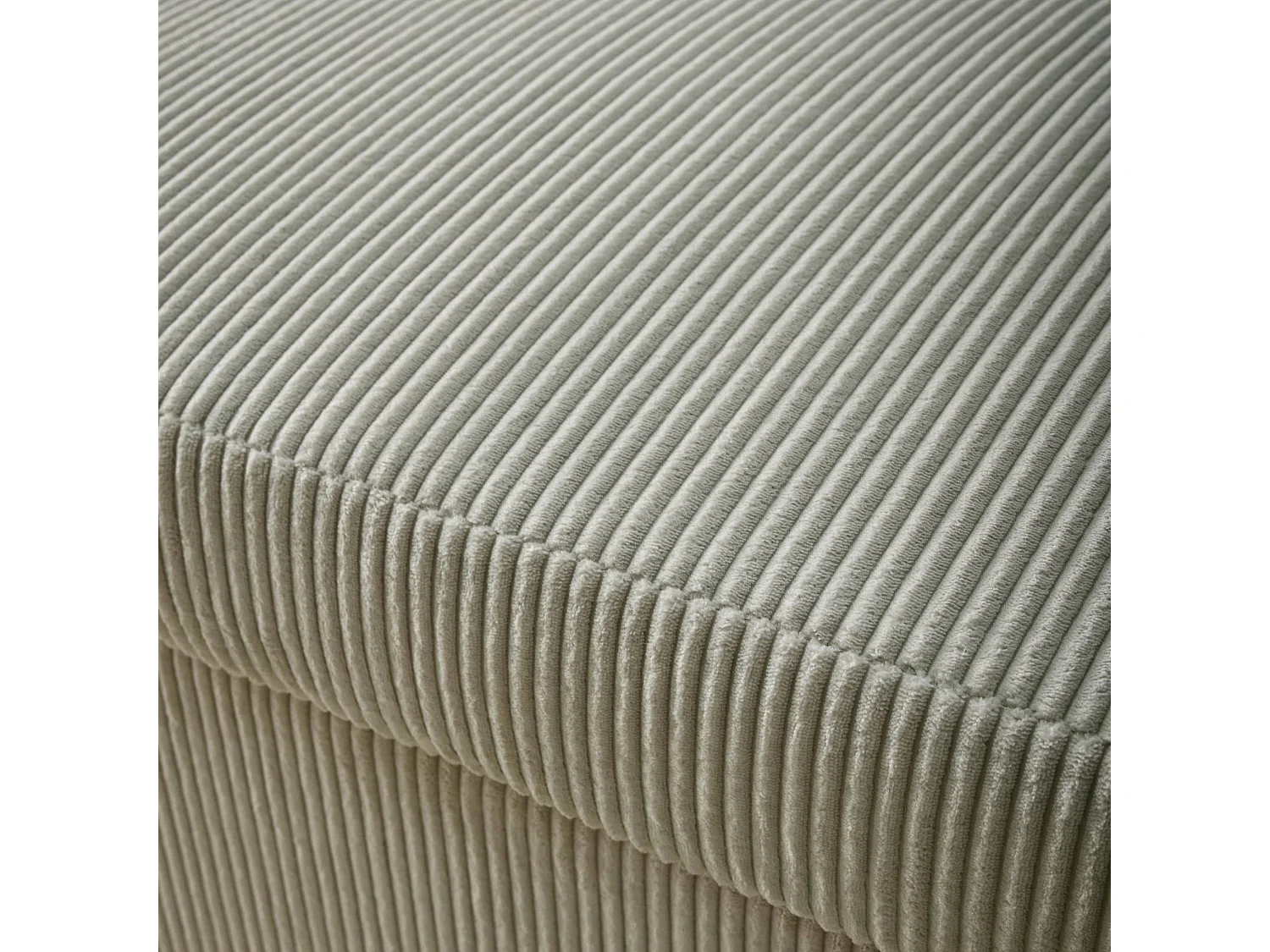 Divano letto arrotondato in velluto a coste, 2 posti, grigio chiaro