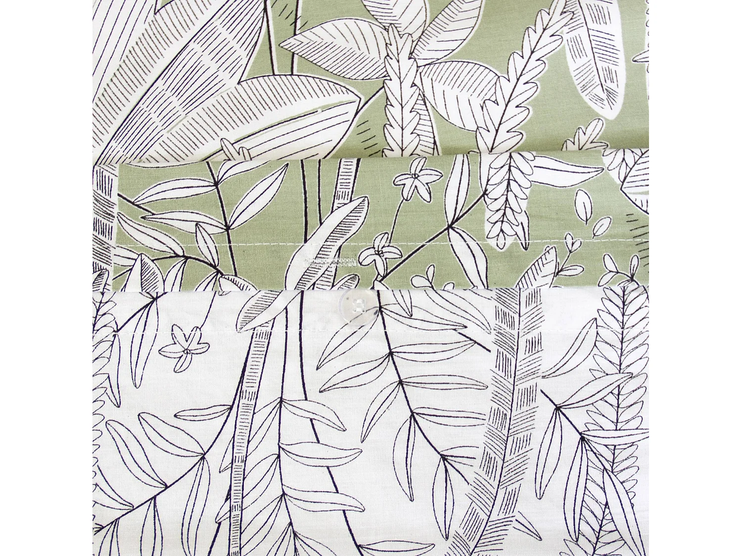 Parure de lit réversible imprimé végétal 2 places 240 x 220cm - Sybille