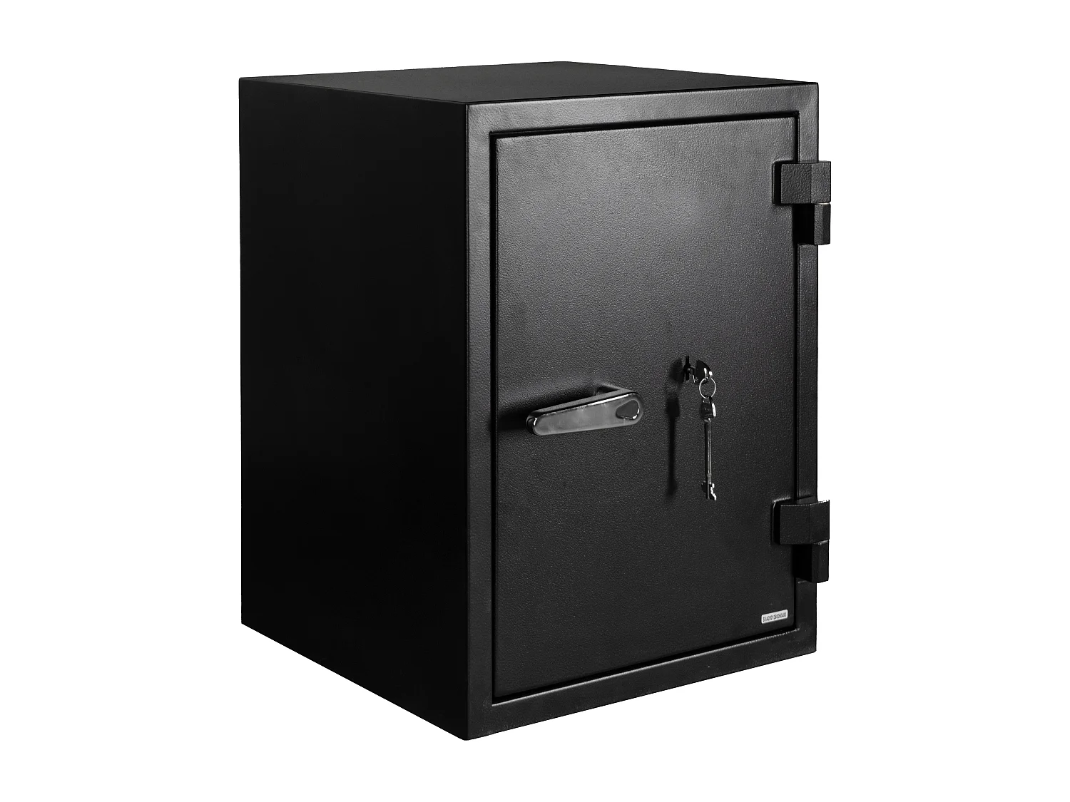 Coffre-fort S2 à clé en acier noir - anti-effraction et feu - L44 x l43,5 x H58 cm - 46L - MIRILO