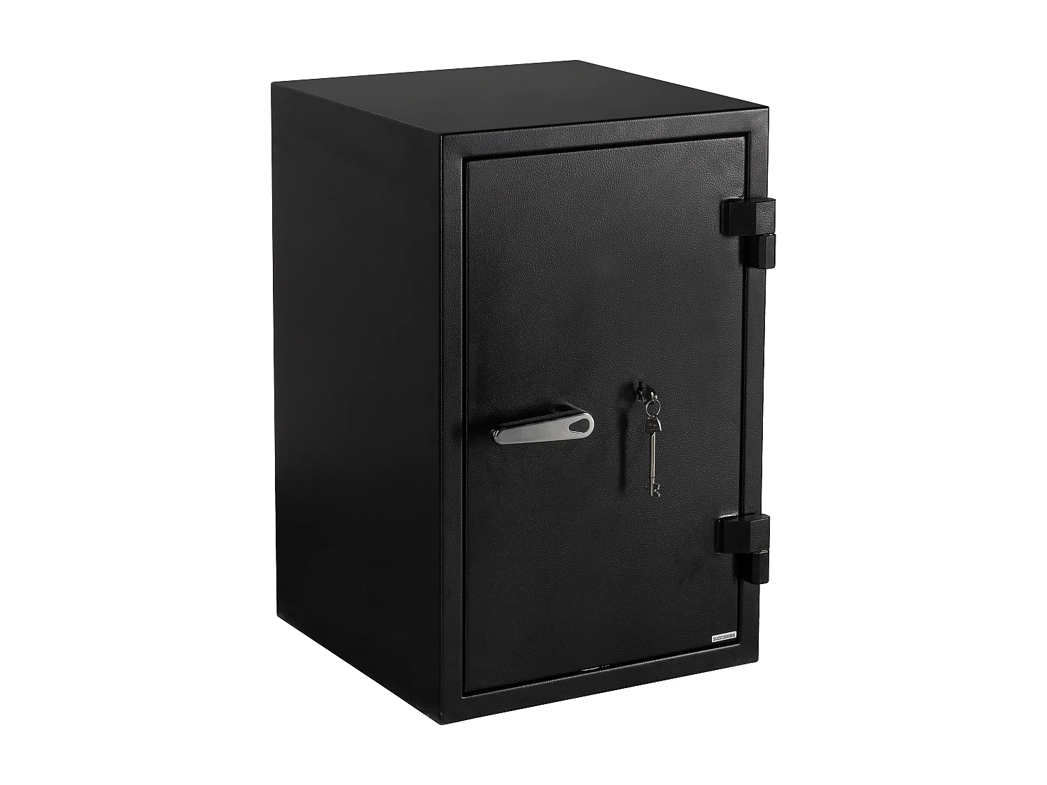 Coffre-fort S2 à clé en acier noir - anti-effraction et feu - L44 x l43,5 x H69 cm - 56,5L - MIRILO