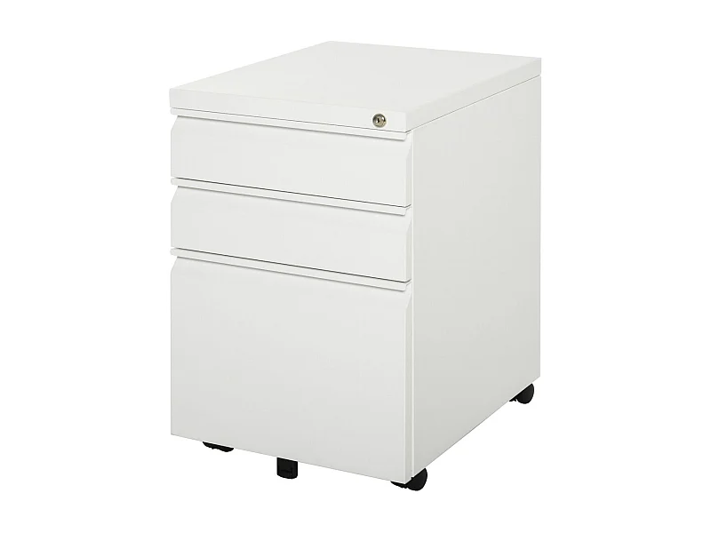 Cajonera Elite Vinsetto 3 cajones + cerradura blanco 60x39x48 cm