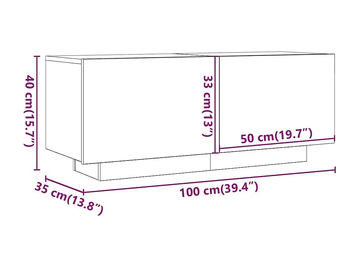 Mobile Porta TV con Luci LED Bianco 200x35x40 cm