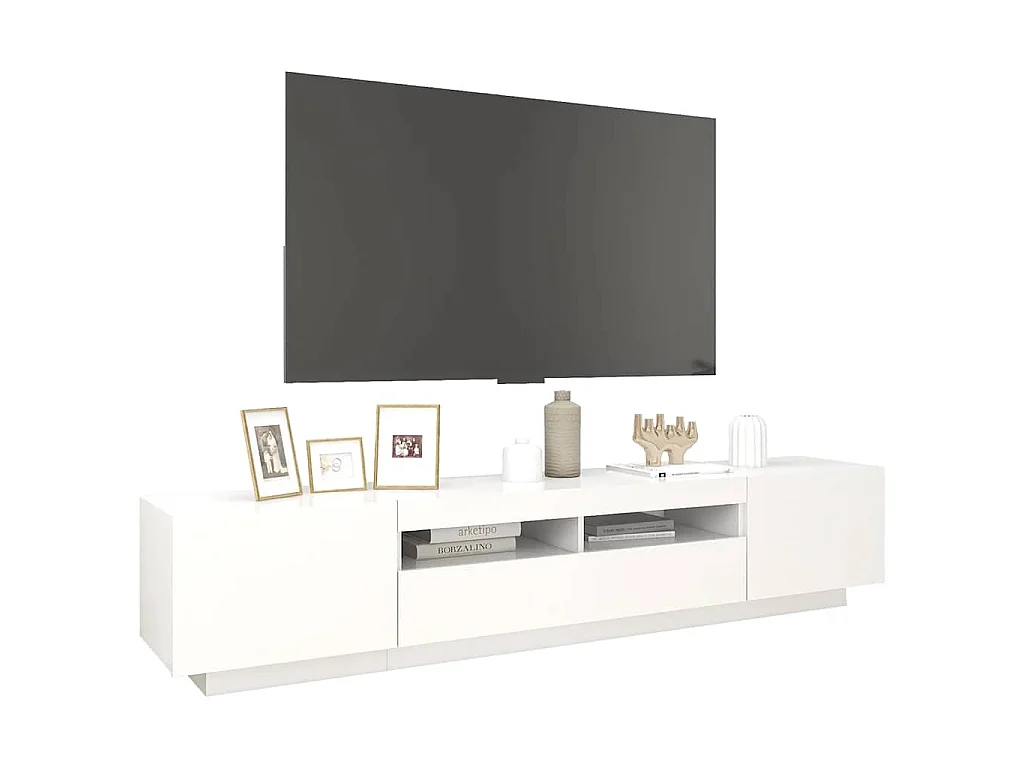 Mueble para TV con luces LED blanco 200x35x40 cm