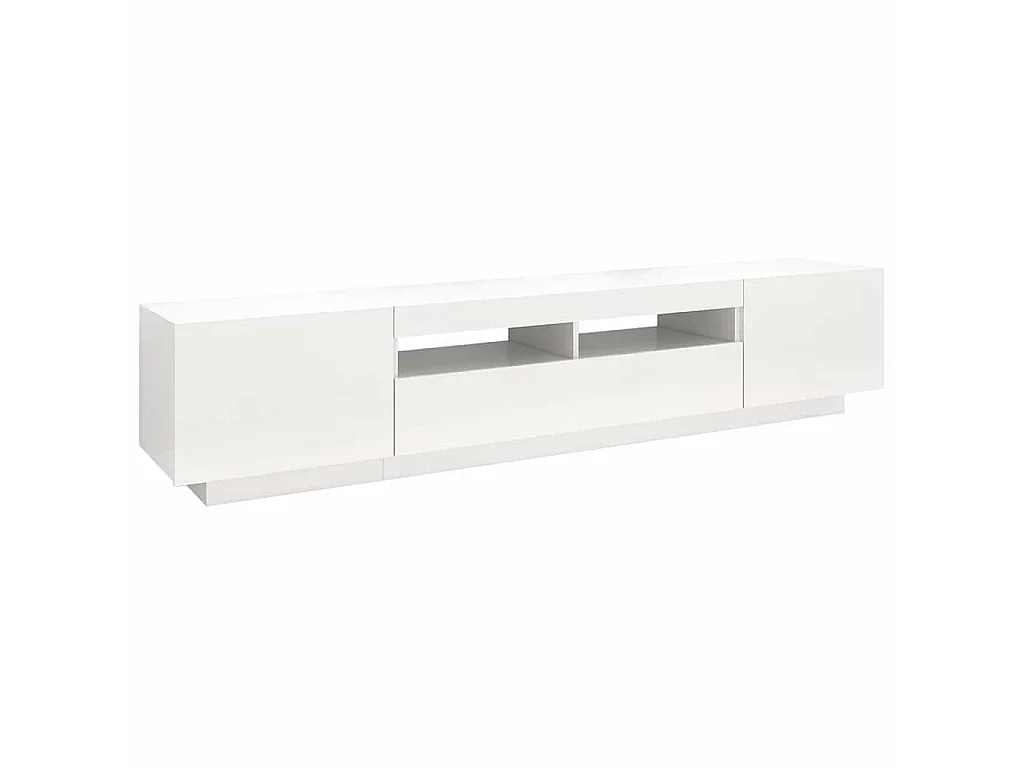 Meuble TV avec lumières LED Blanc 200x35x40 cm