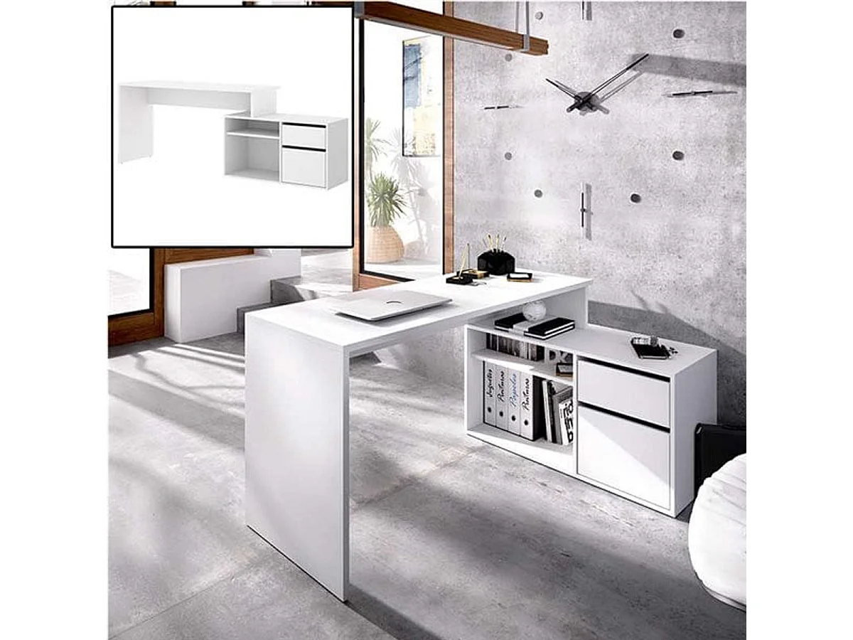 Escritorio Rox 2 opciones de montaje blanco