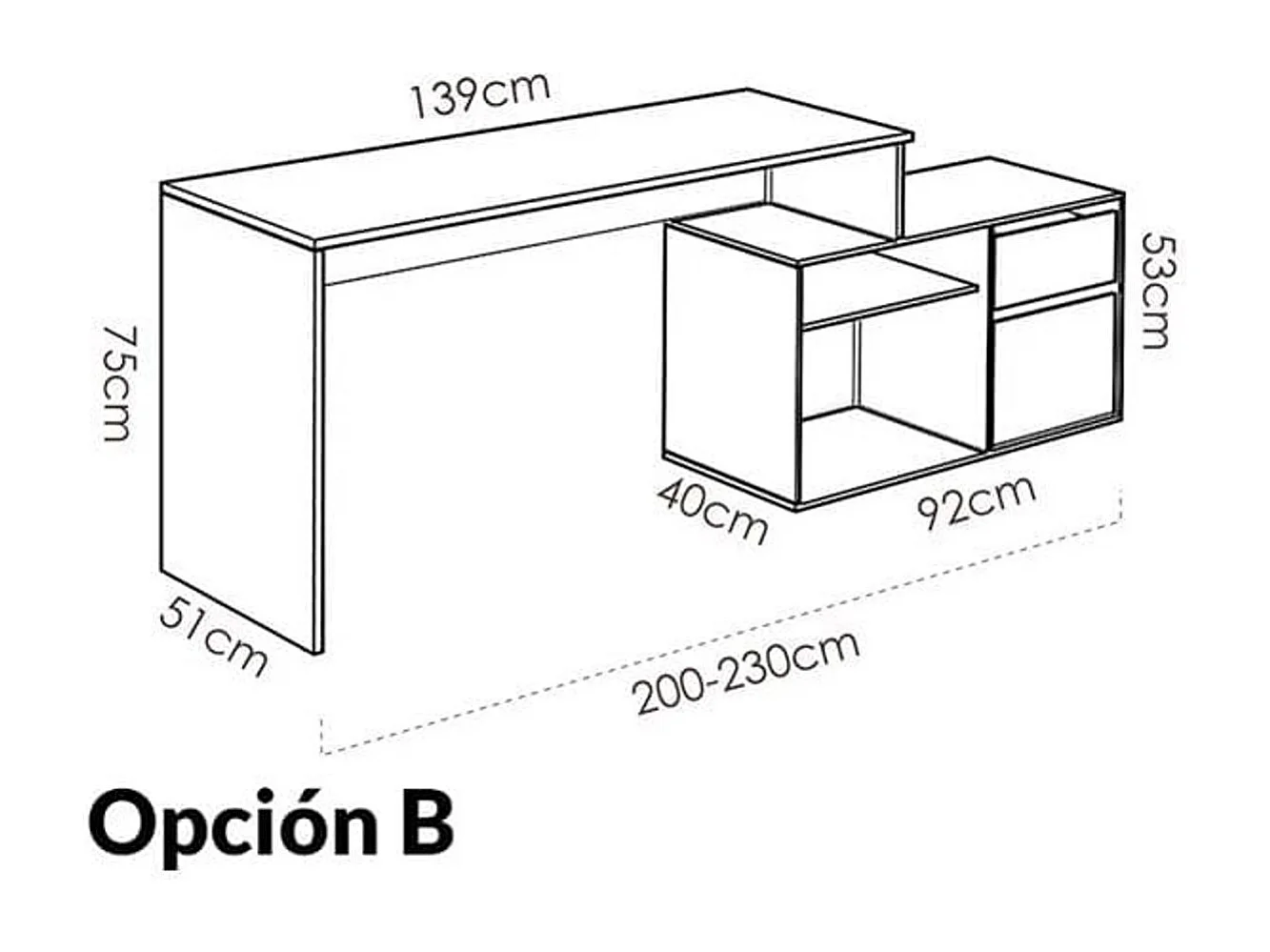 Escritorio Rox 2 opciones de montaje blanco