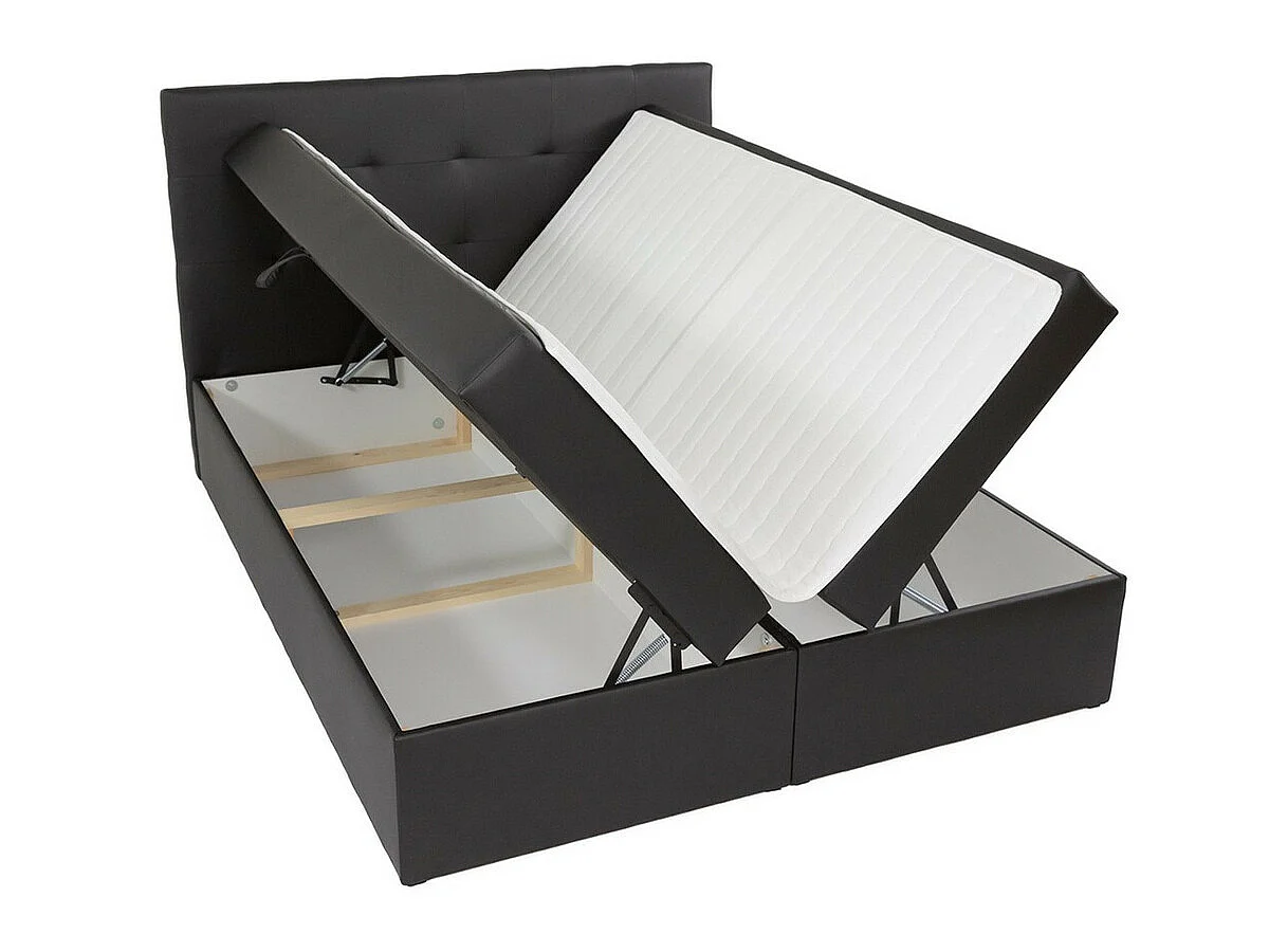 Cama continental Comfivo Osculum I, Doble, Gris oscuro, Tapiz