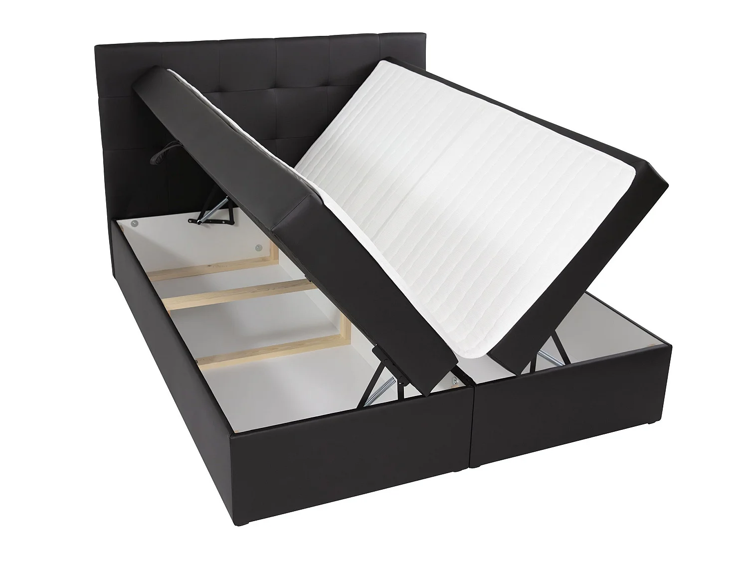 Cama continental Comfivo Osculum I, Doble, Gris oscuro, Tapiz