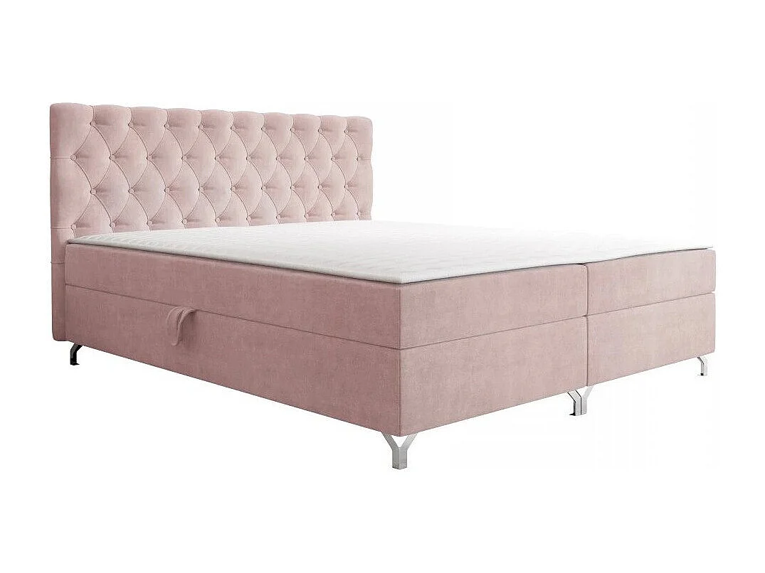 Lit continental Memphis 141, Continental, Double, Rose, 160x200, Disponible, 166x207cm